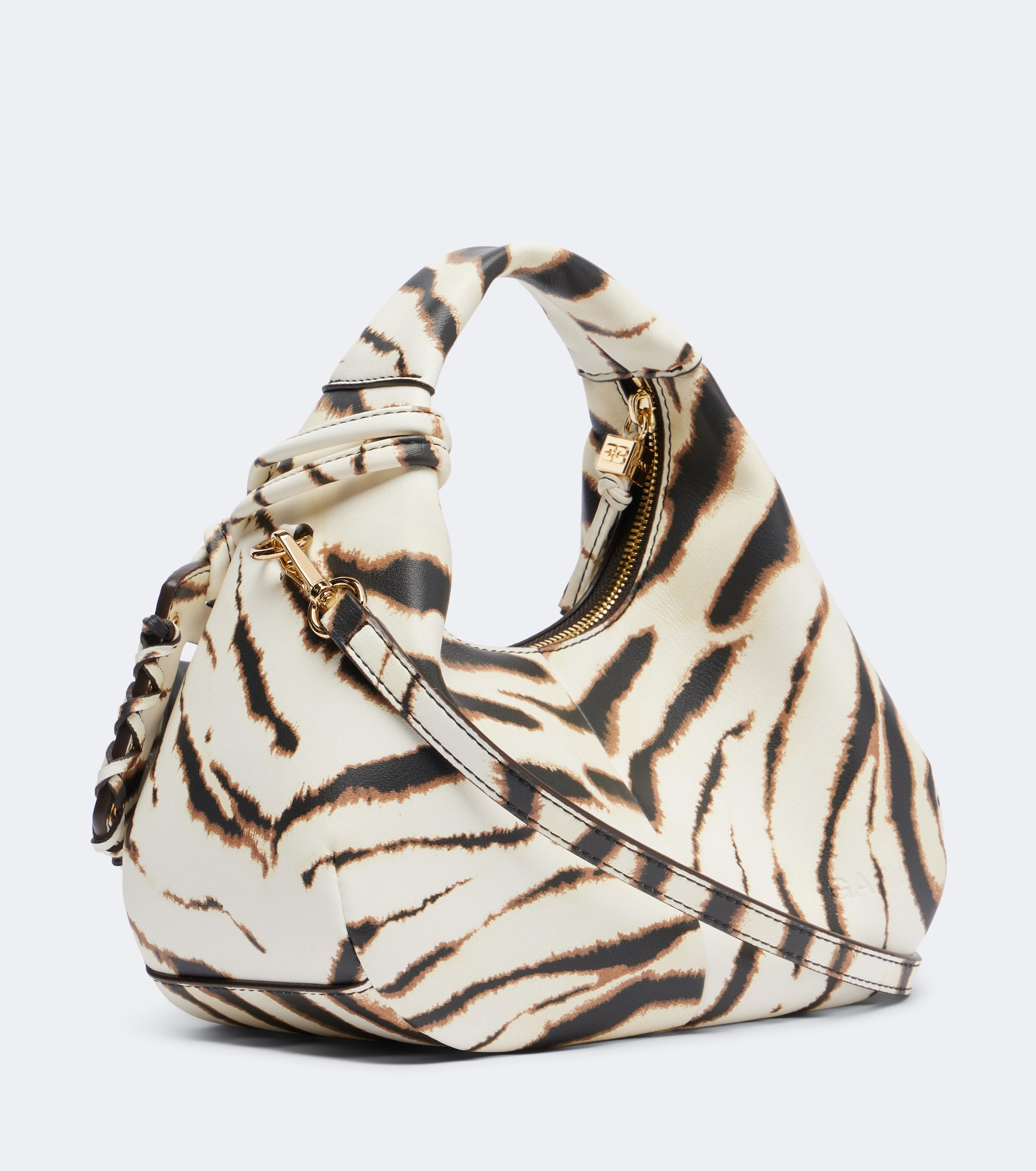 GANNI Mini zebra-printed top-handle bag