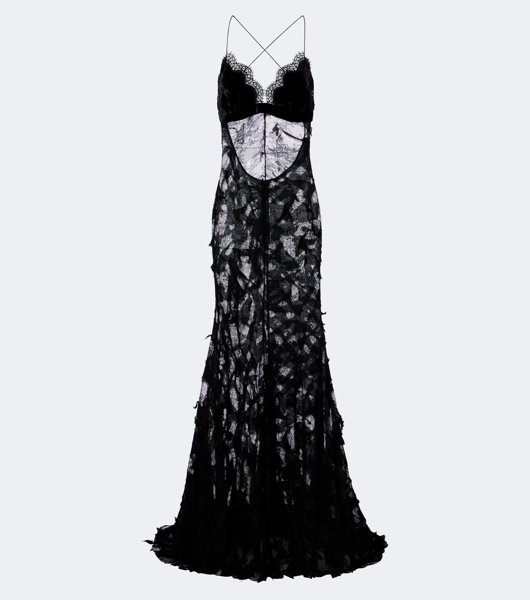 ROBERTO CAVALLI Roberto Cavalli Lace and velvet gown