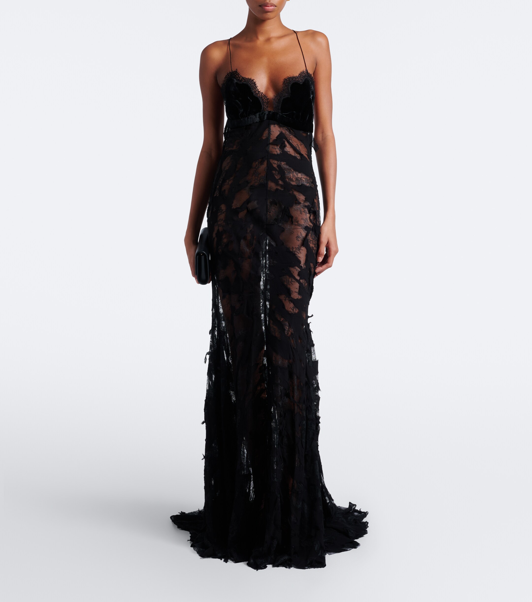 ROBERTO CAVALLI Roberto Cavalli Lace and velvet gown