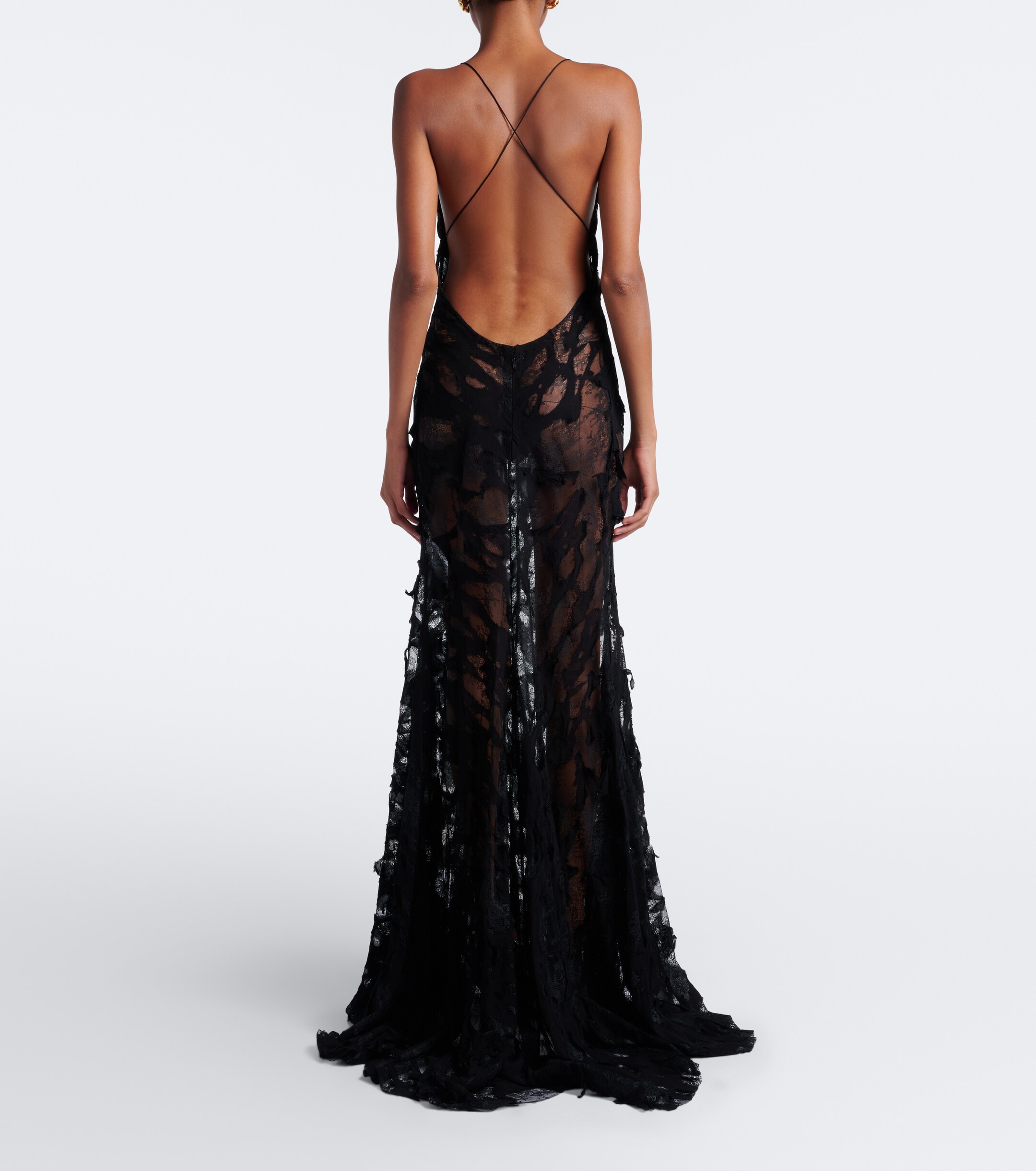 ROBERTO CAVALLI Roberto Cavalli Lace and velvet gown