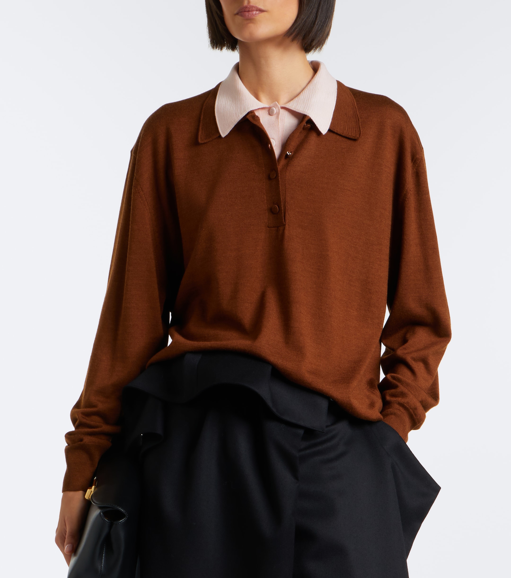 Plan C Plan C Layered wool and silk polo sweater