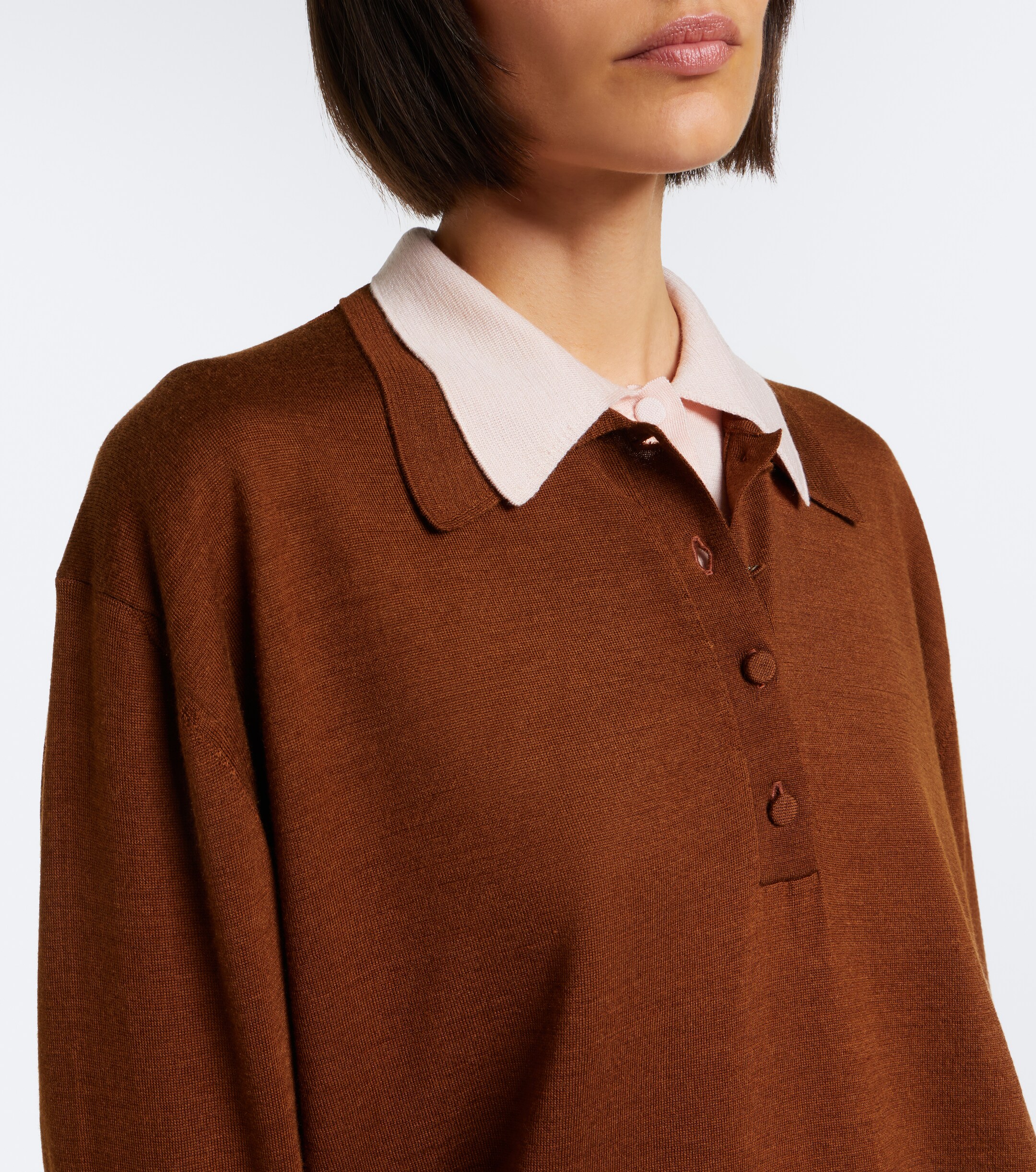 Plan C Plan C Layered wool and silk polo sweater