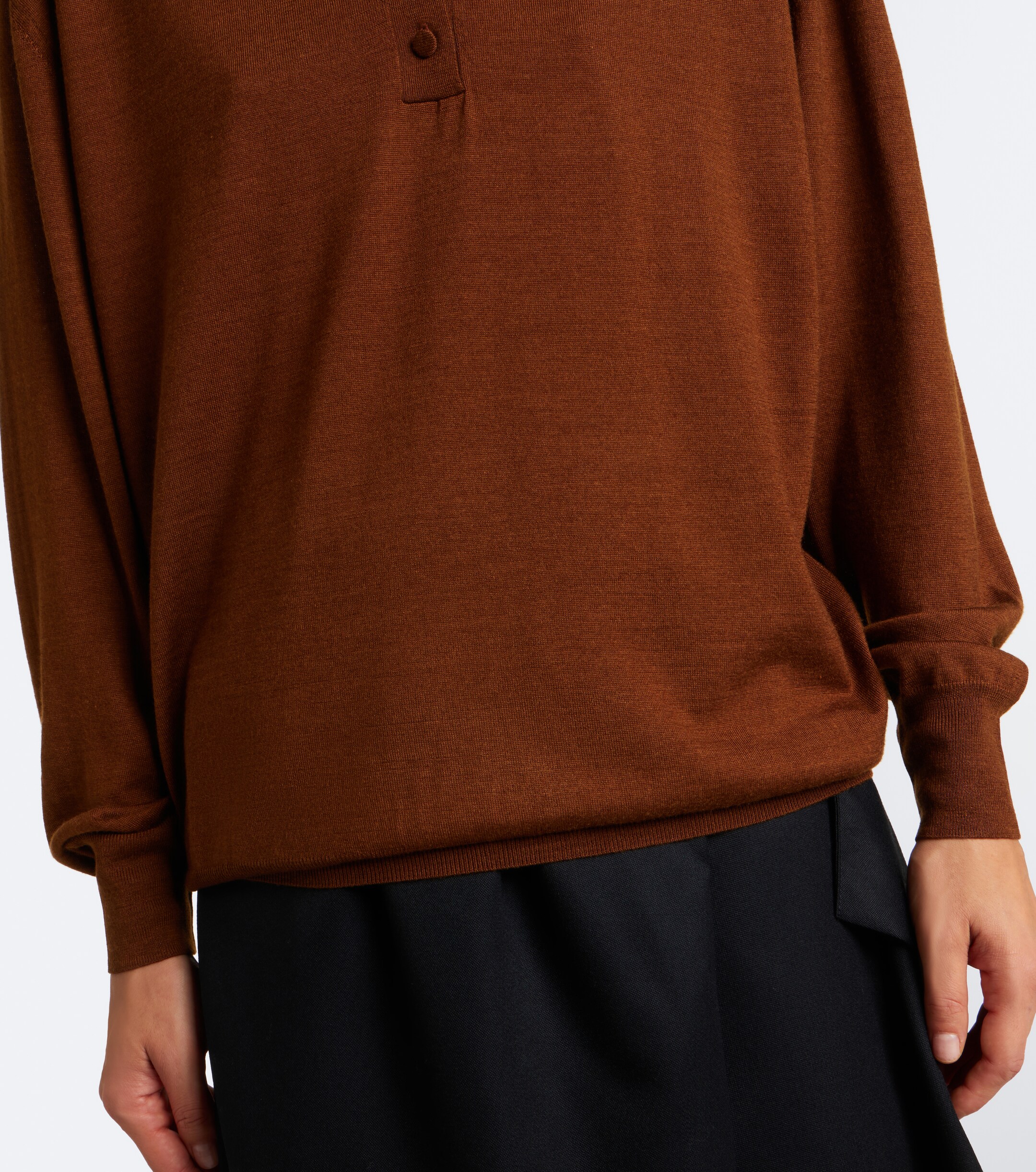 Plan C Plan C Layered wool and silk polo sweater