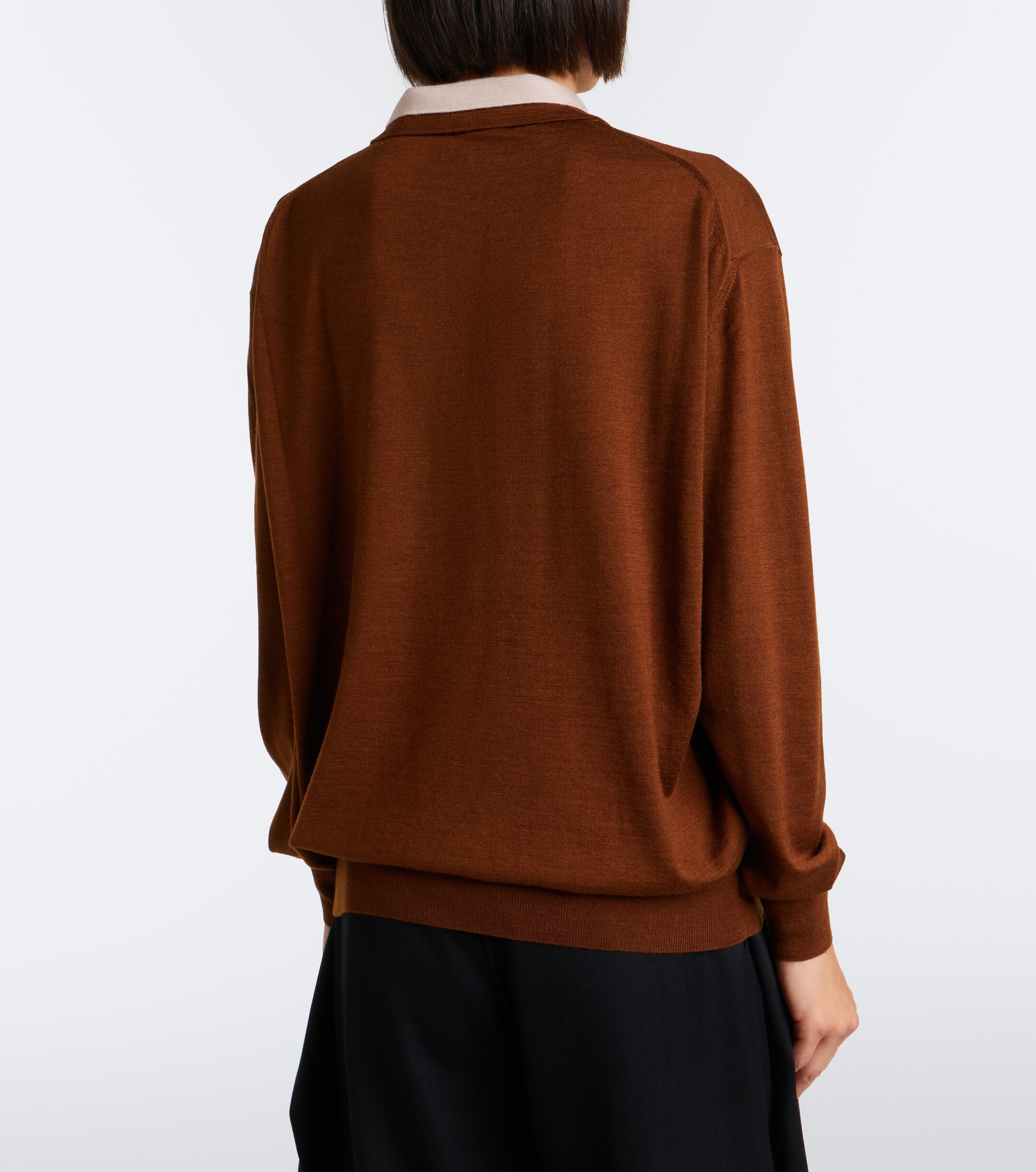 Plan C Plan C Layered wool and silk polo sweater
