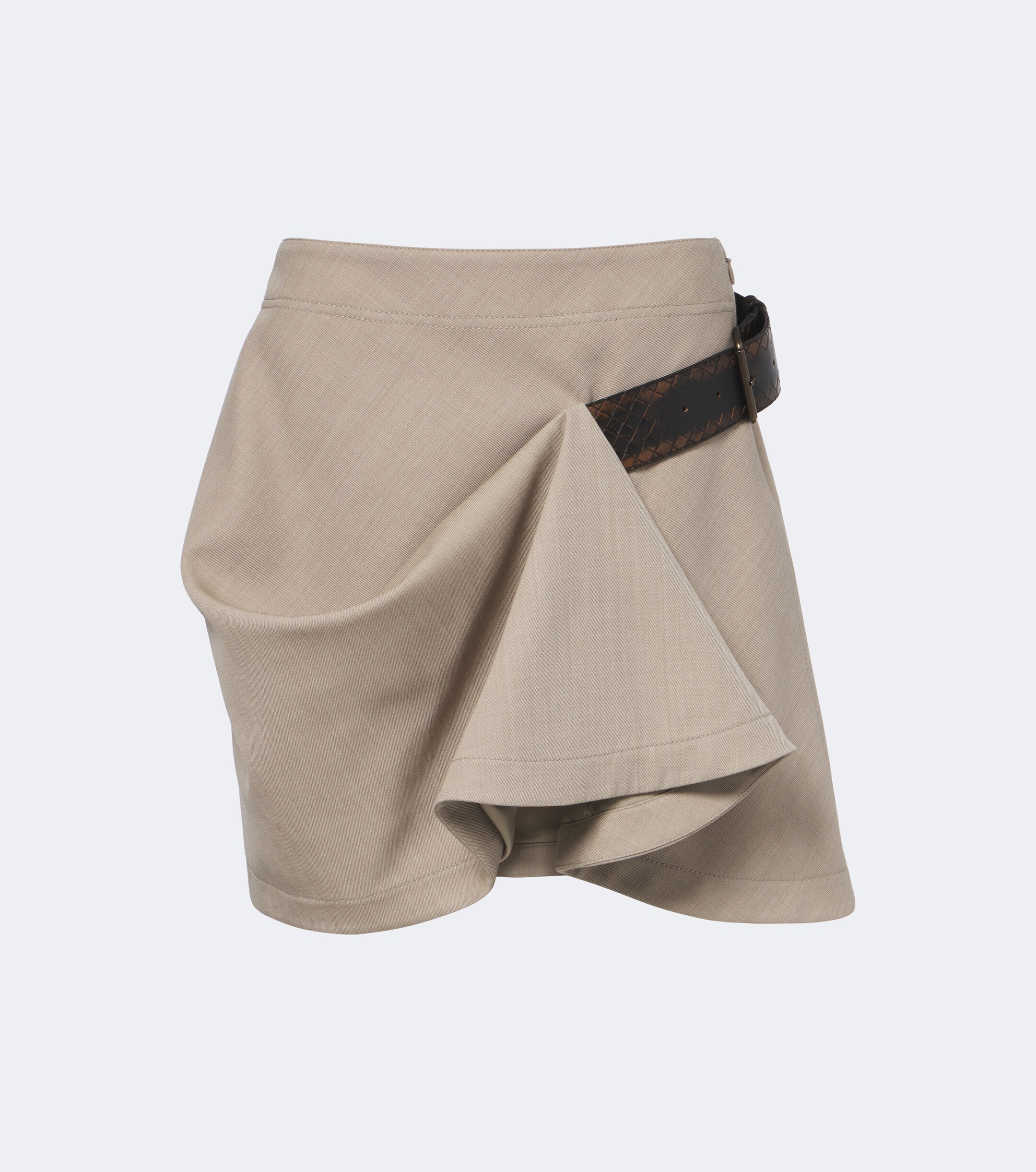 Bottega Veneta Bottega Veneta Intrecciato belted draped wool miniskirt