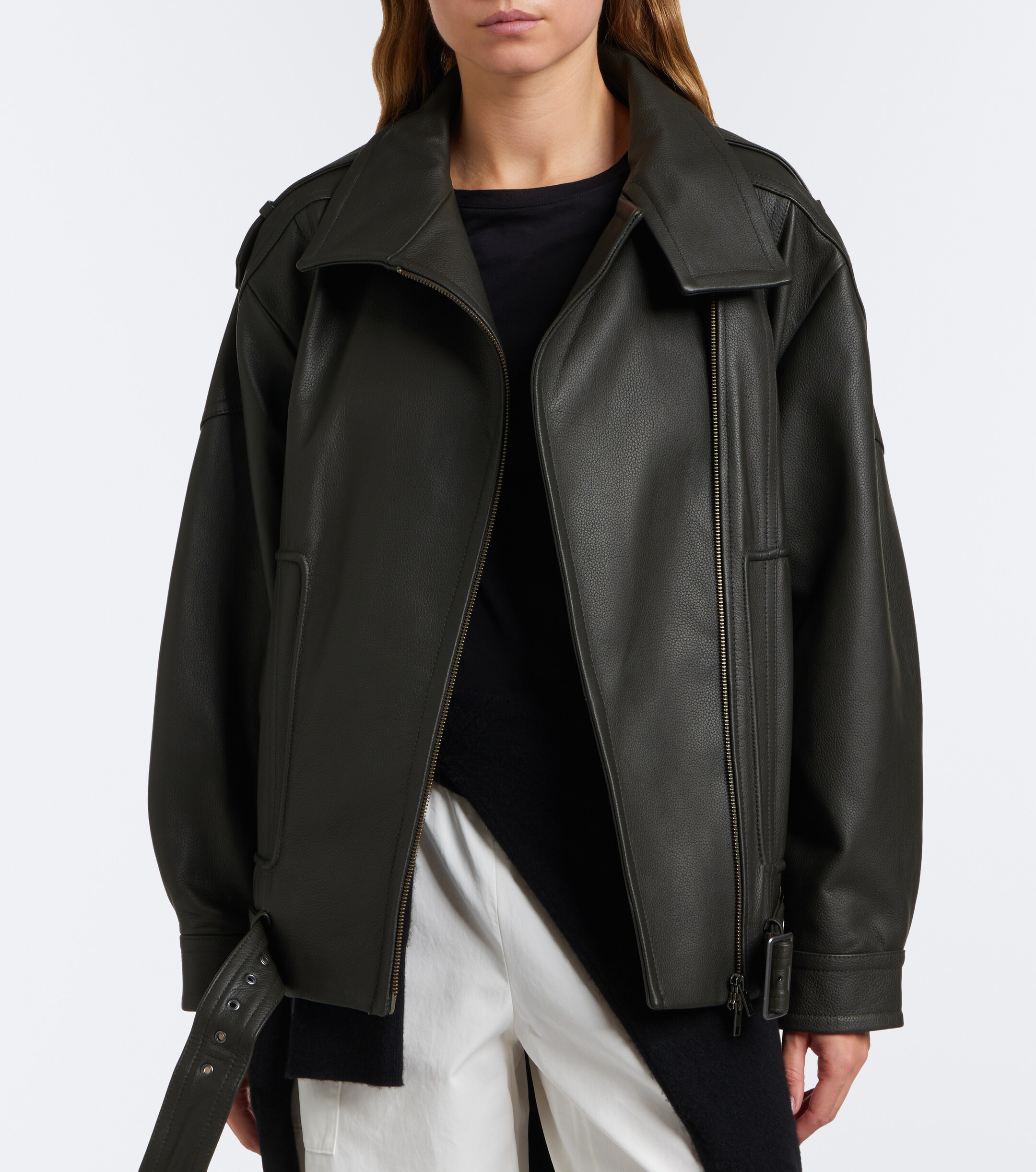Vince Vince Oversized leather biker jacket