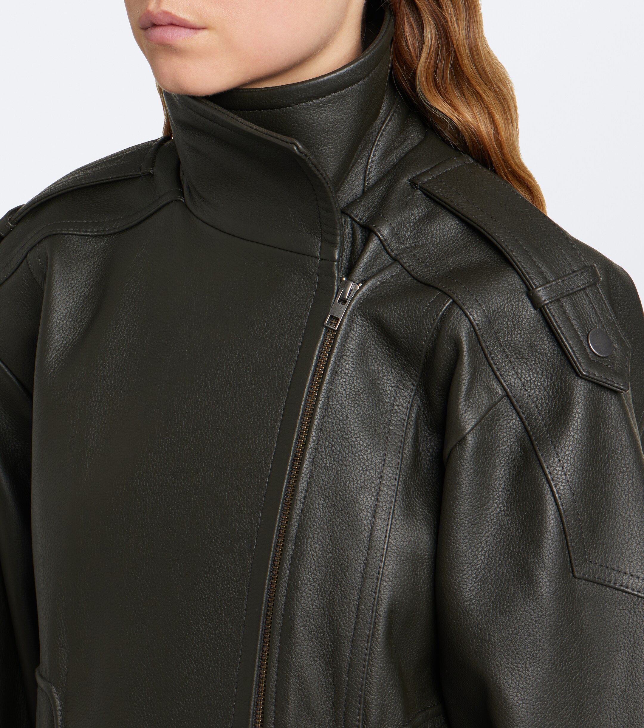 Vince Vince Oversized leather biker jacket