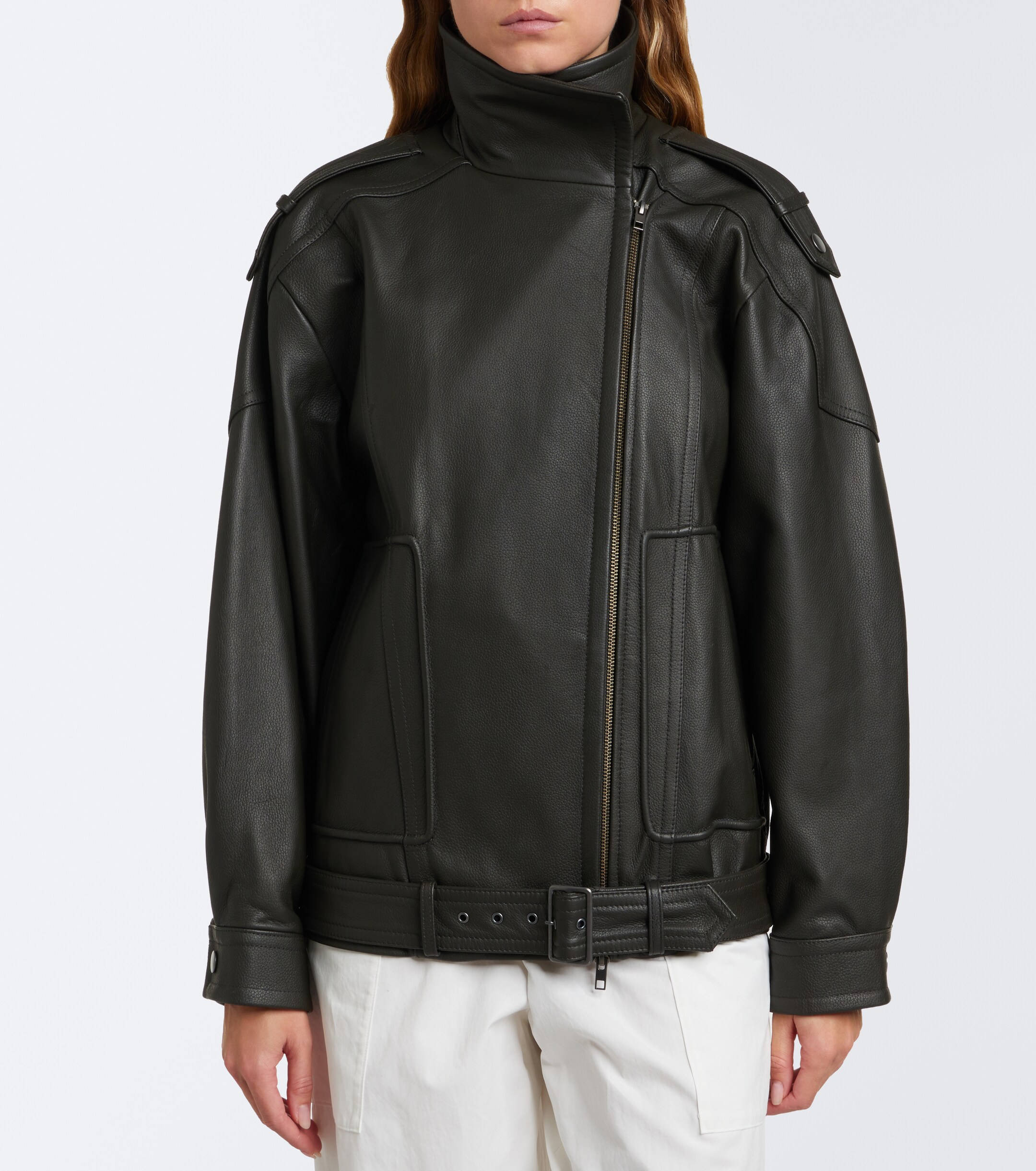Vince Vince Oversized leather biker jacket