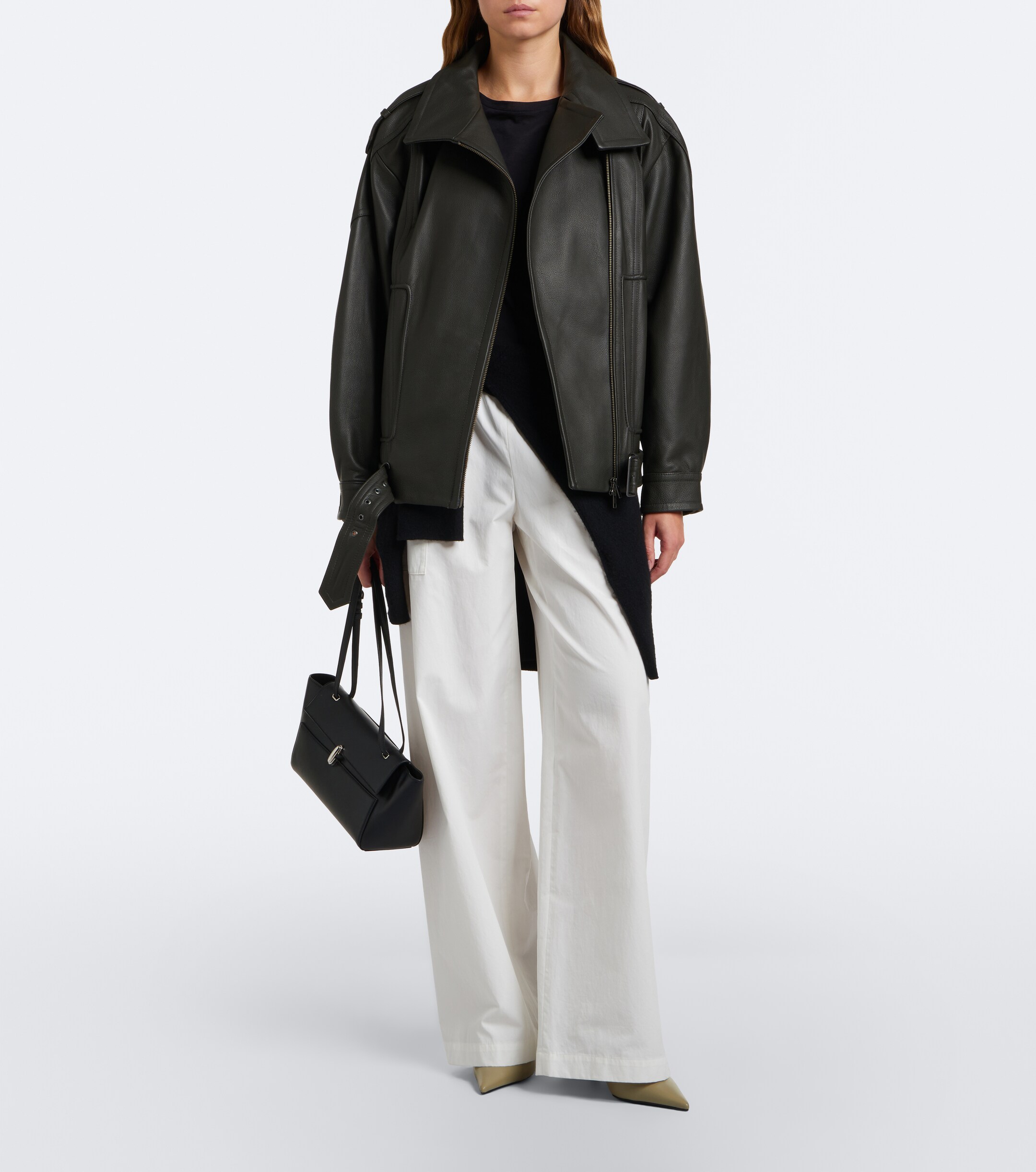Vince Vince Oversized leather biker jacket