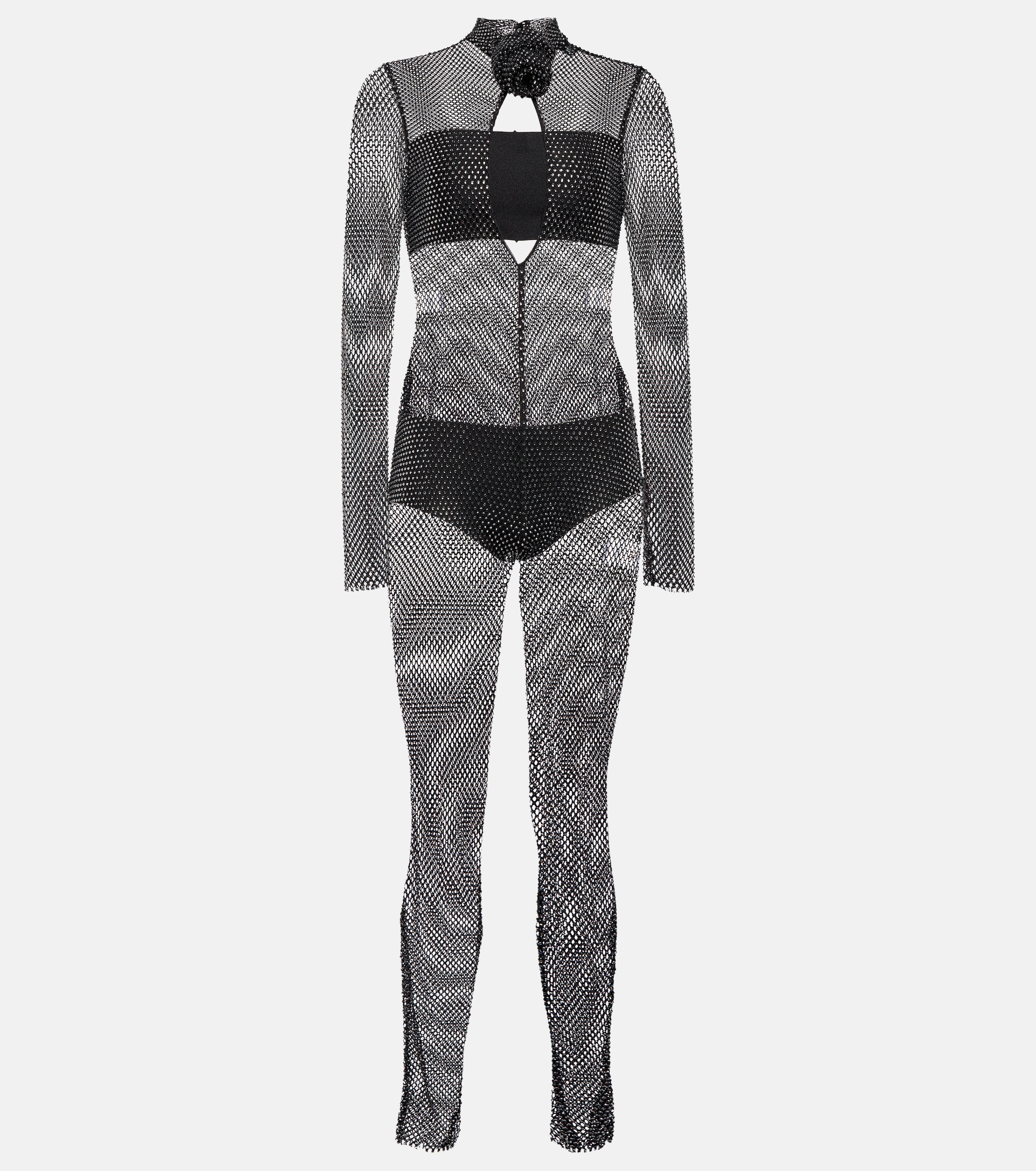 GIUSEPPE DI MORABITO Crystal-embellished mesh jumpsuit thumbnail