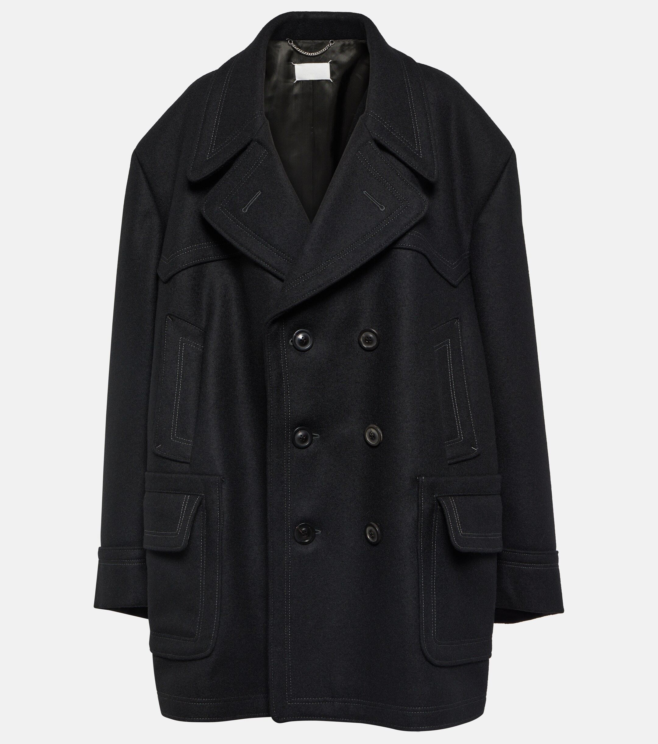 Maison Margiela Kaban oversized wool-blend coat