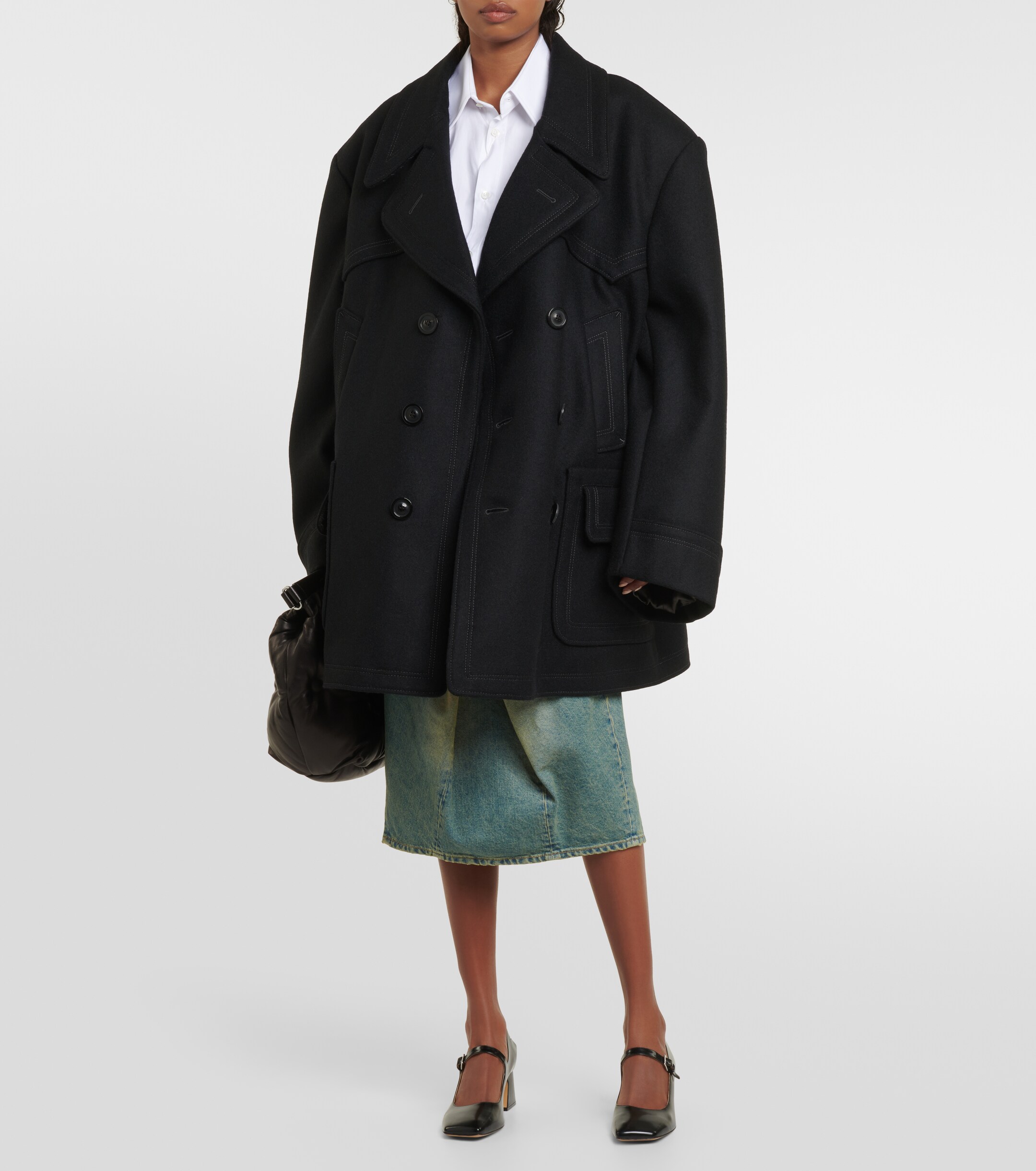 Maison Margiela Kaban oversized wool-blend coat