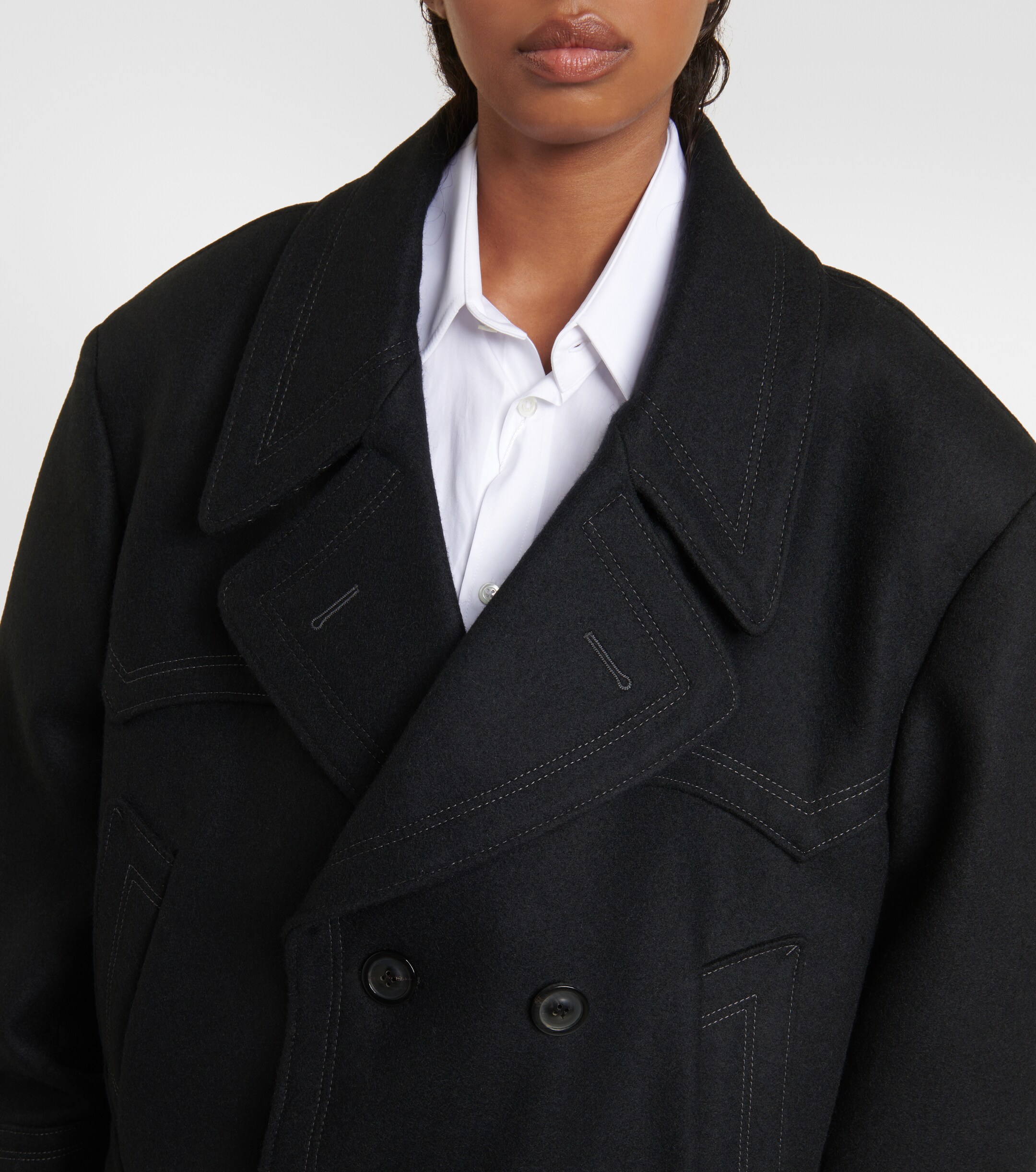 Maison Margiela Kaban oversized wool-blend coat