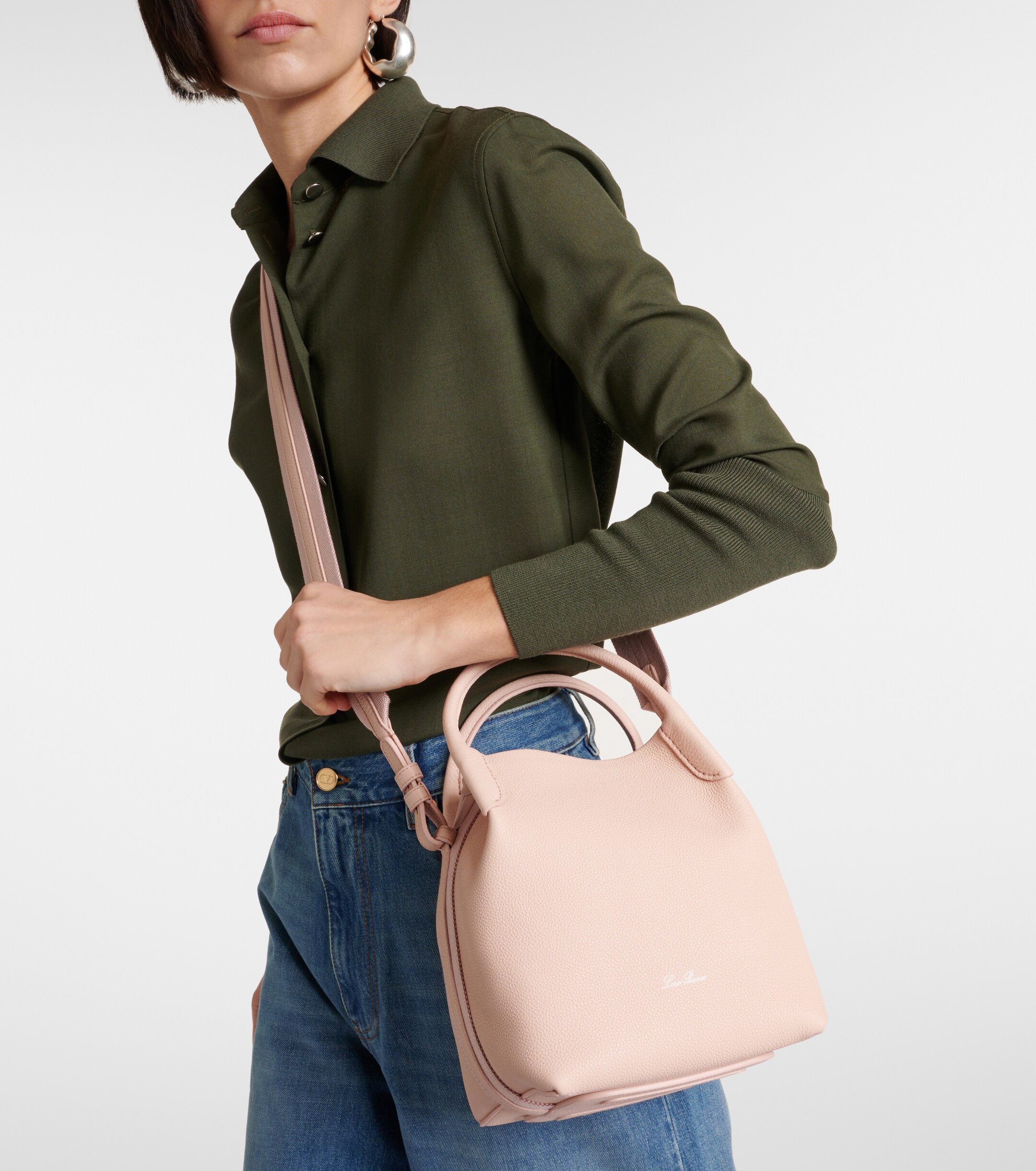 Loro Piana Bale Small leather tote bag