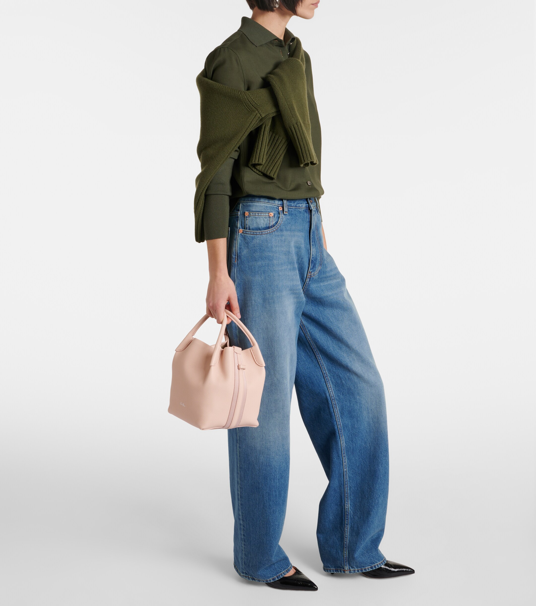 Loro Piana Bale Small leather tote bag