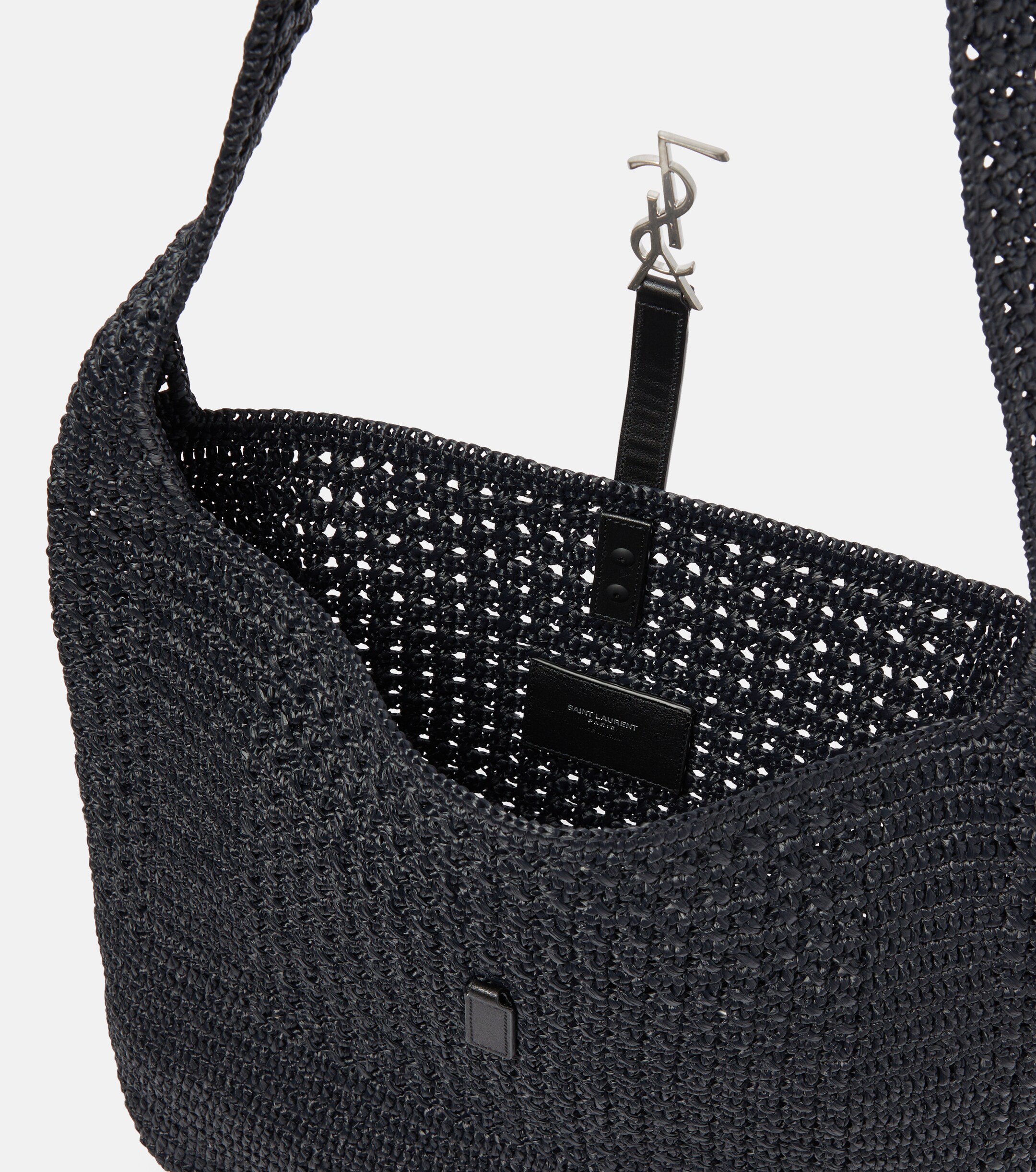 Saint Laurent Le 5 à 7 Medium raffia shoulder bag