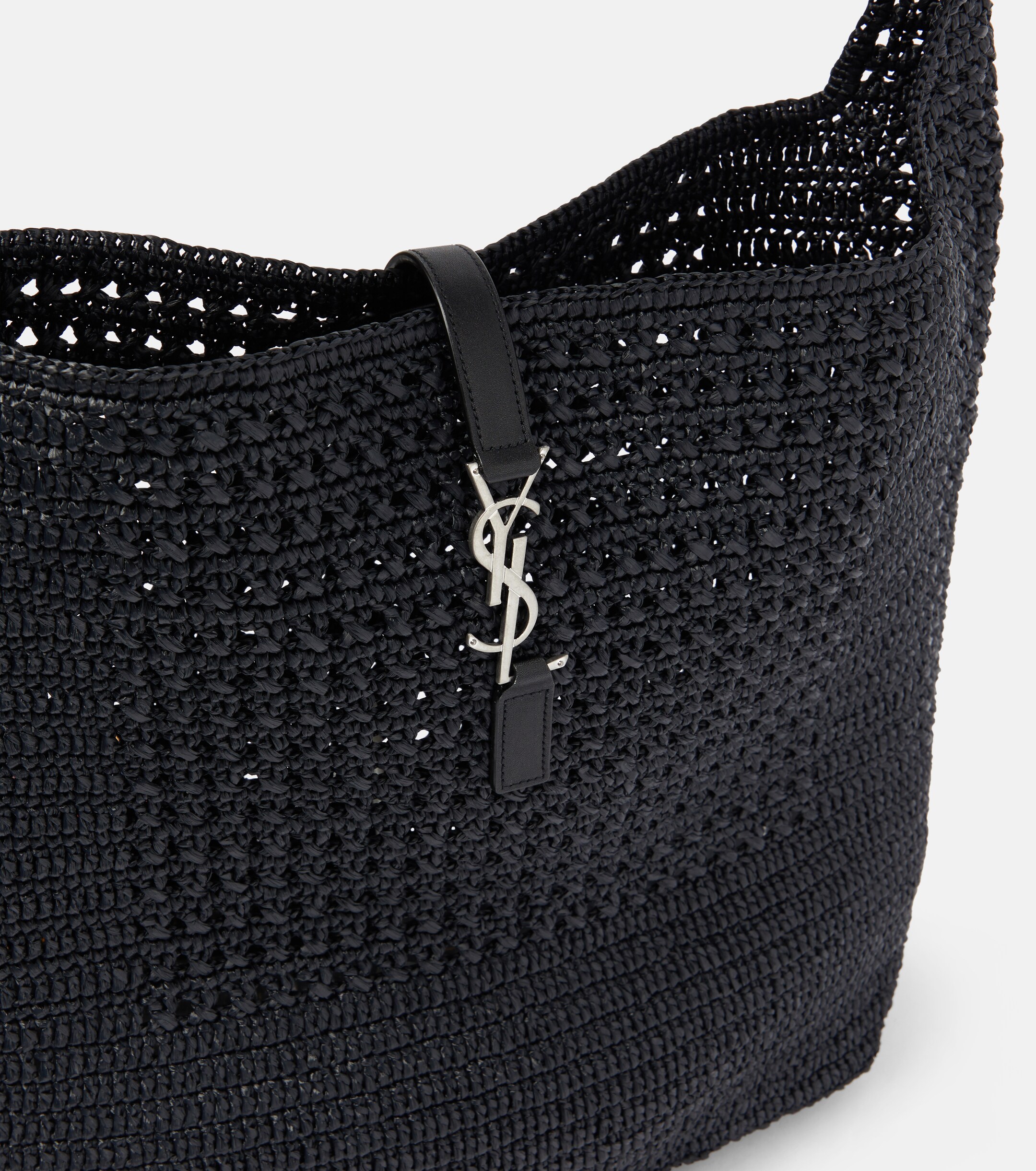 Saint Laurent Le 5 à 7 Medium raffia shoulder bag