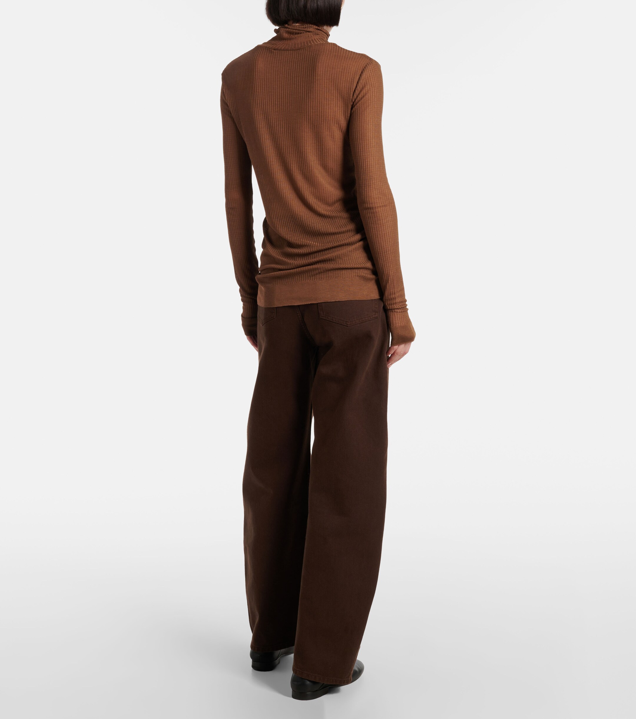 Lemaire Ribbed-knit turtleneck top