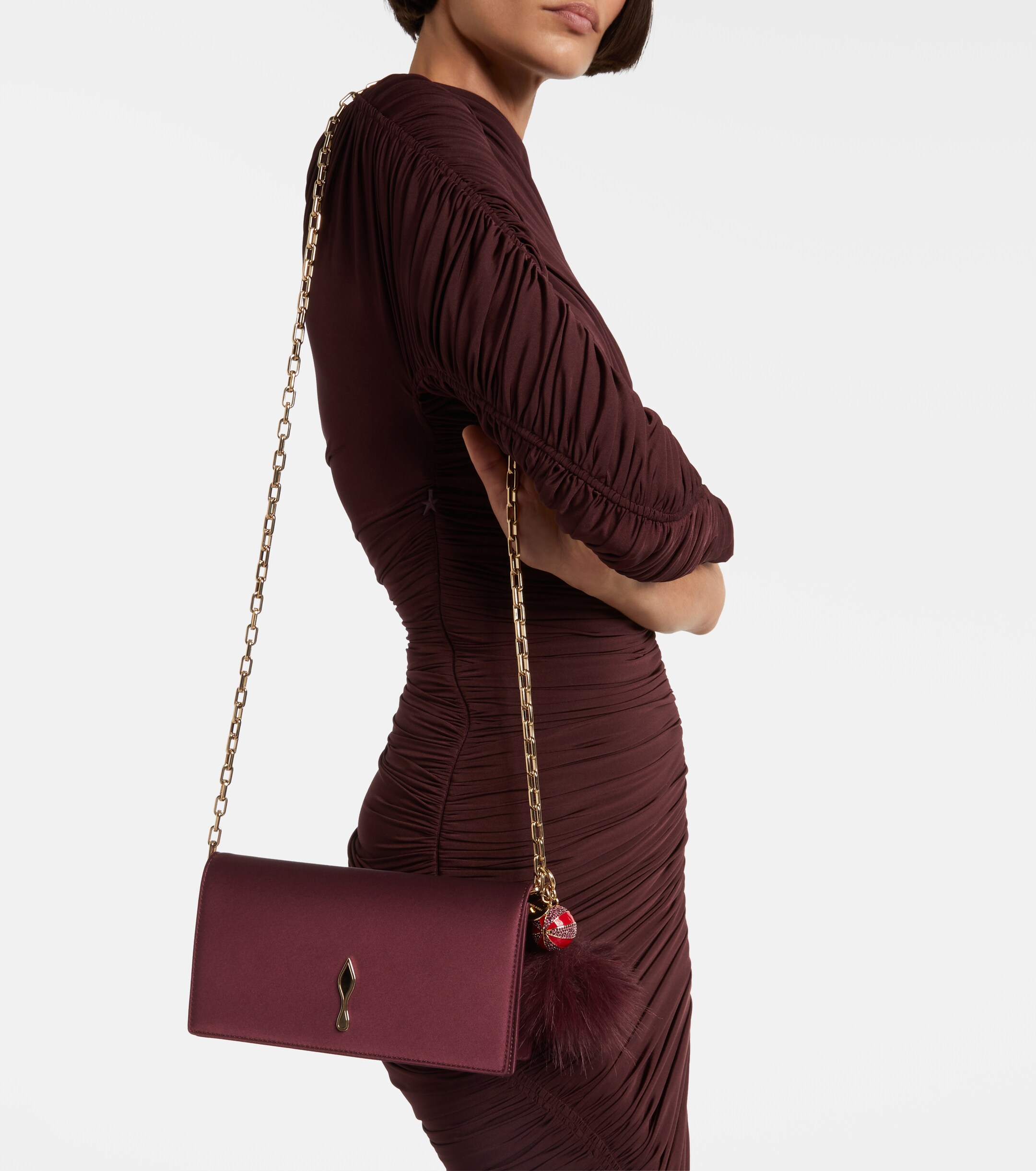 CHRISTIAN LOUBOUTIN Bettina crêpe satin clutch