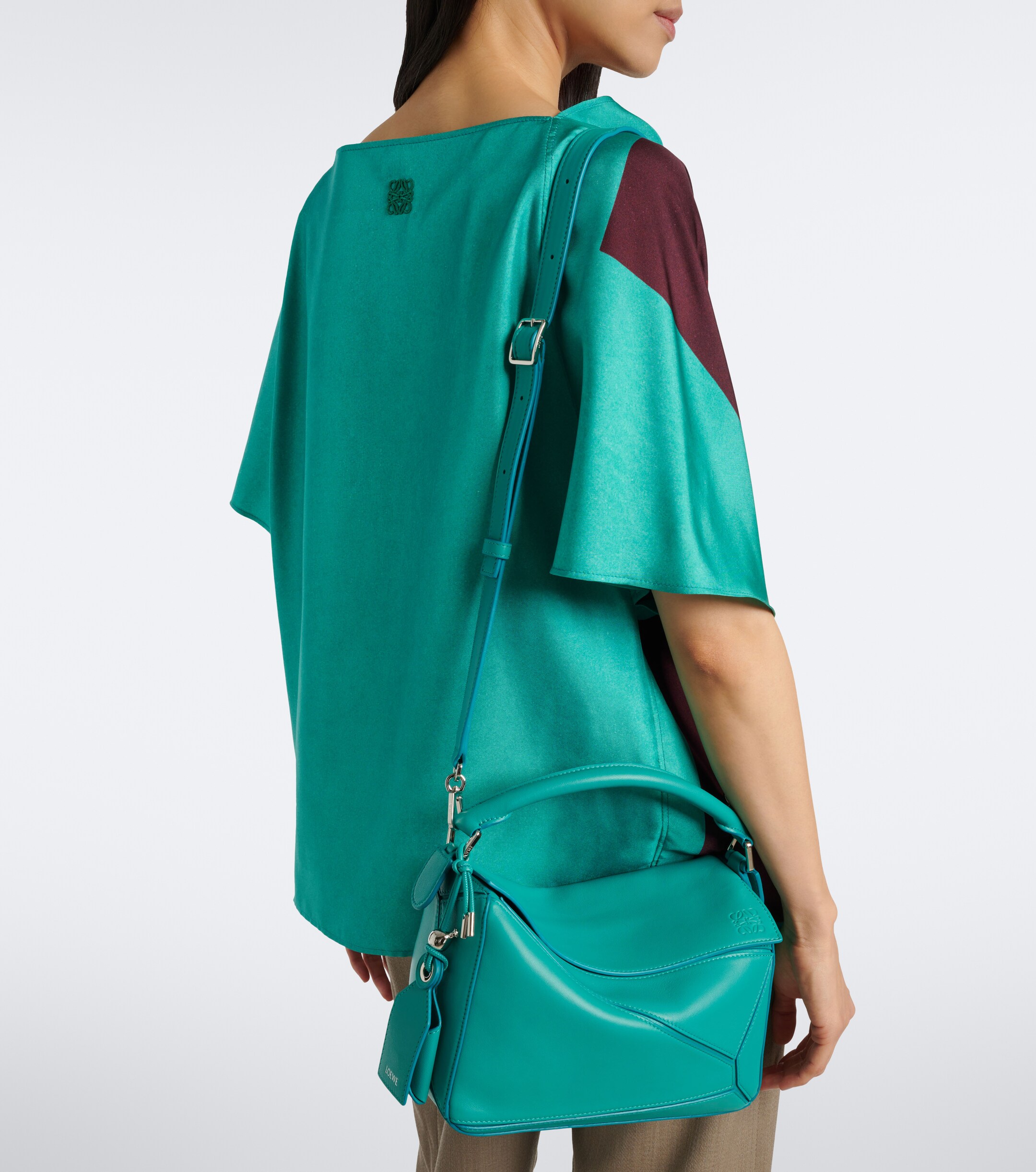 Loewe Featherlight Puzzle Small leather top-handle bag