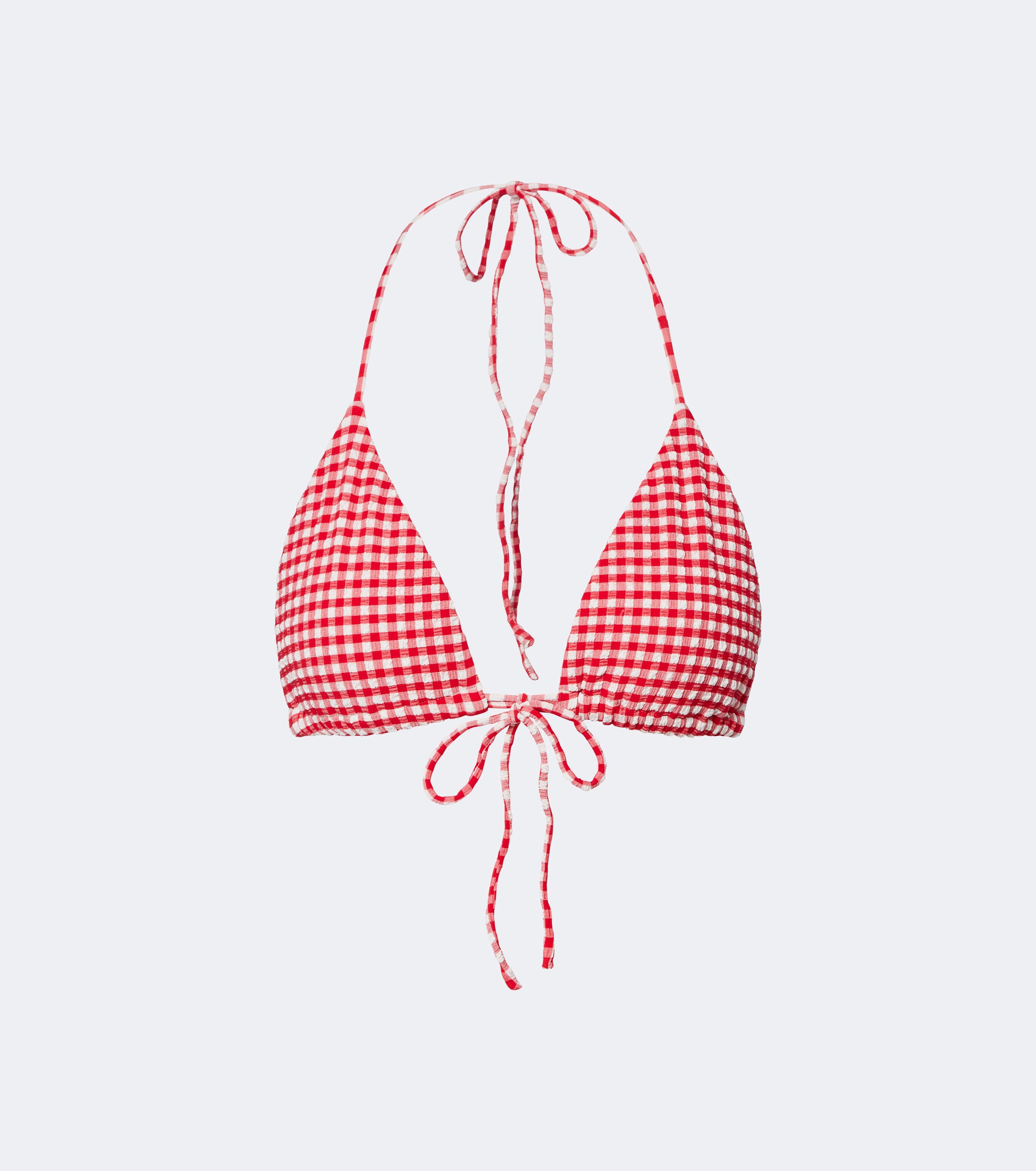 Montce Montce Emma gingham seersucker bikini top
