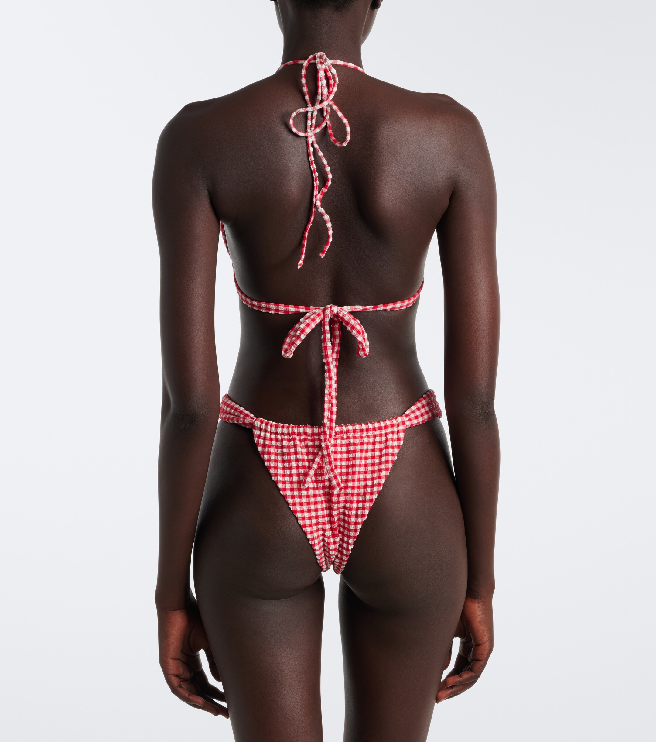 Montce Montce Emma gingham seersucker bikini top