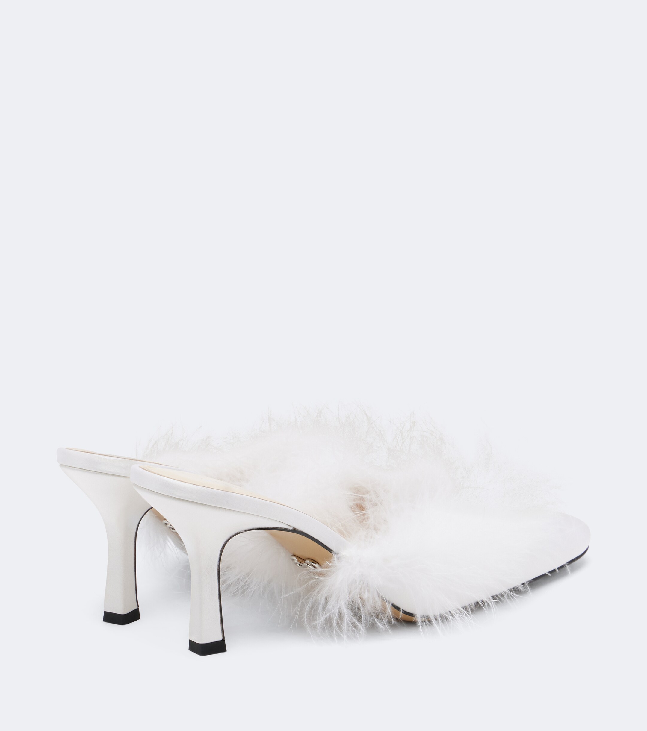 MACH & MACH Mach & Mach Bridal feather-trimmed mules