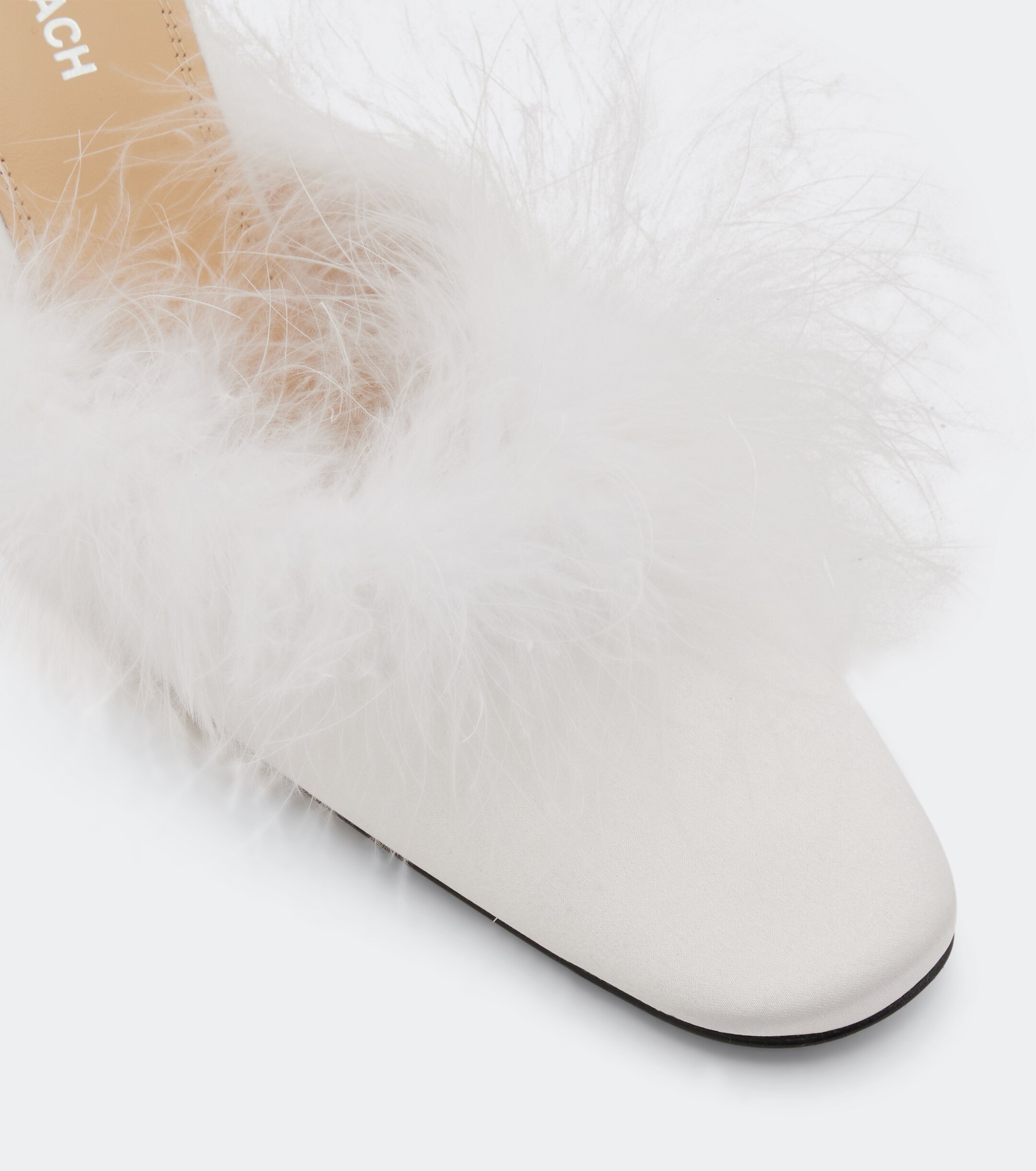MACH & MACH Mach & Mach Bridal feather-trimmed mules
