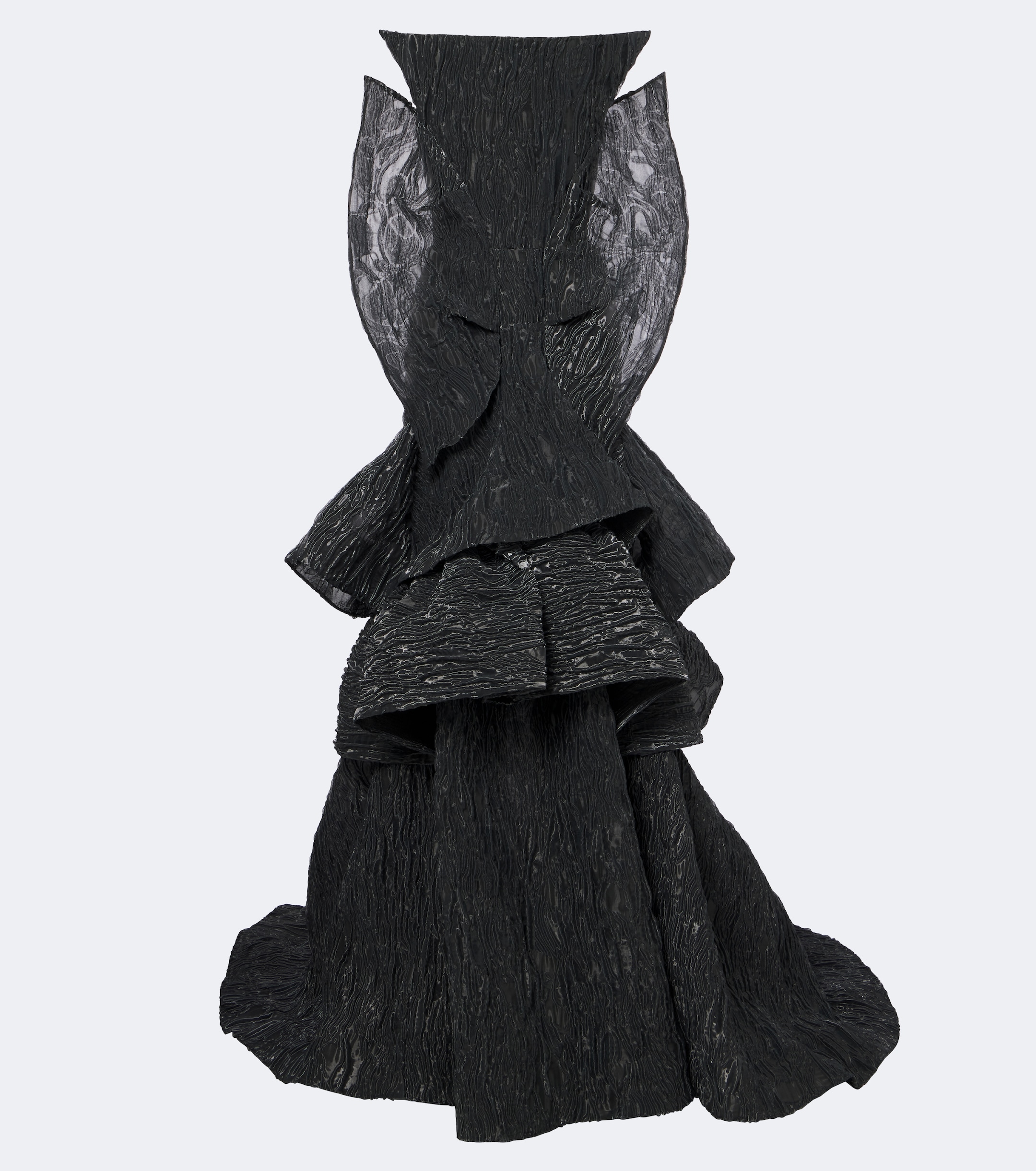 Maticevski Maticevski Friesian tiered cloqué bustier gown
