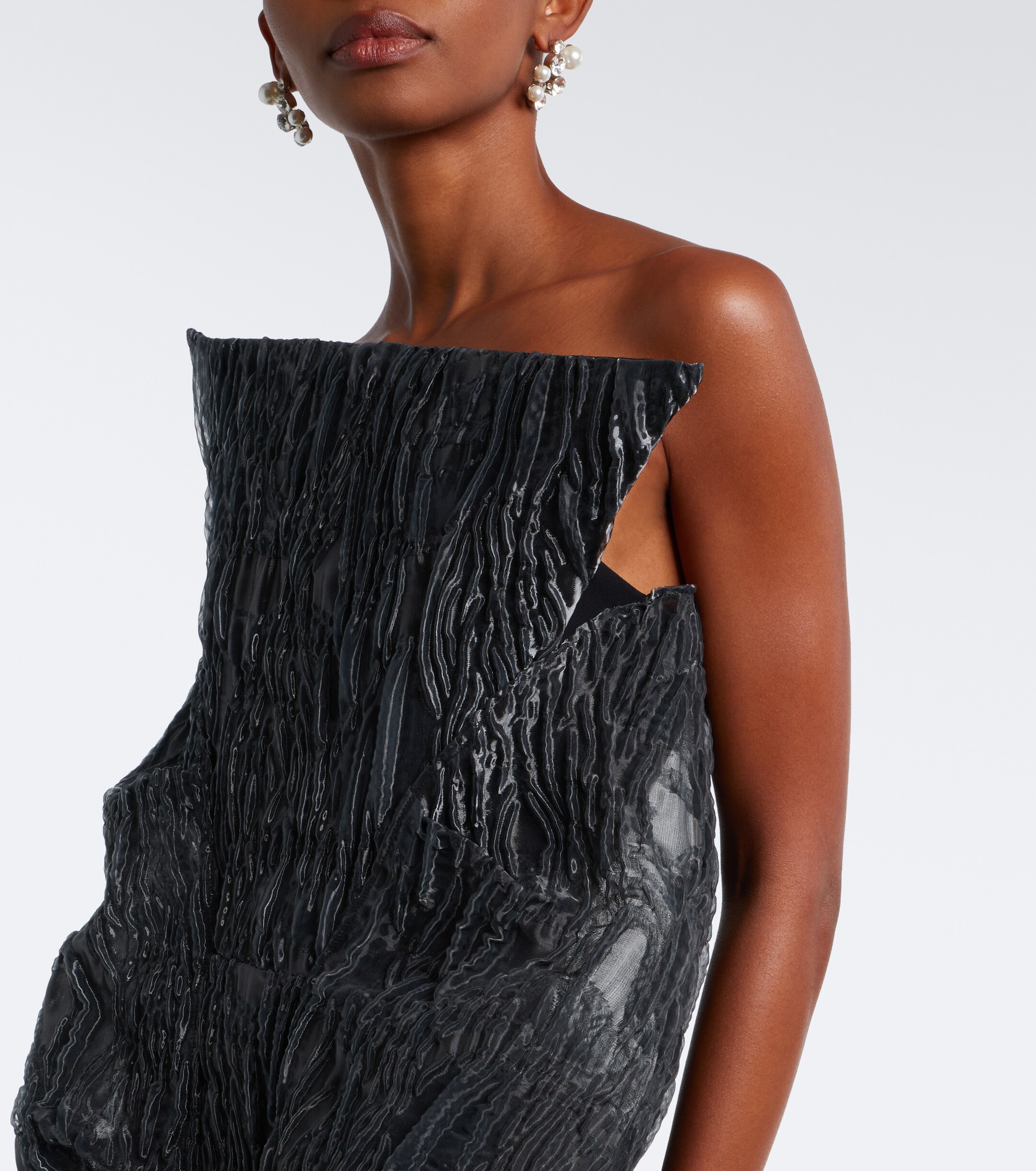 Maticevski Maticevski Friesian tiered cloqué bustier gown