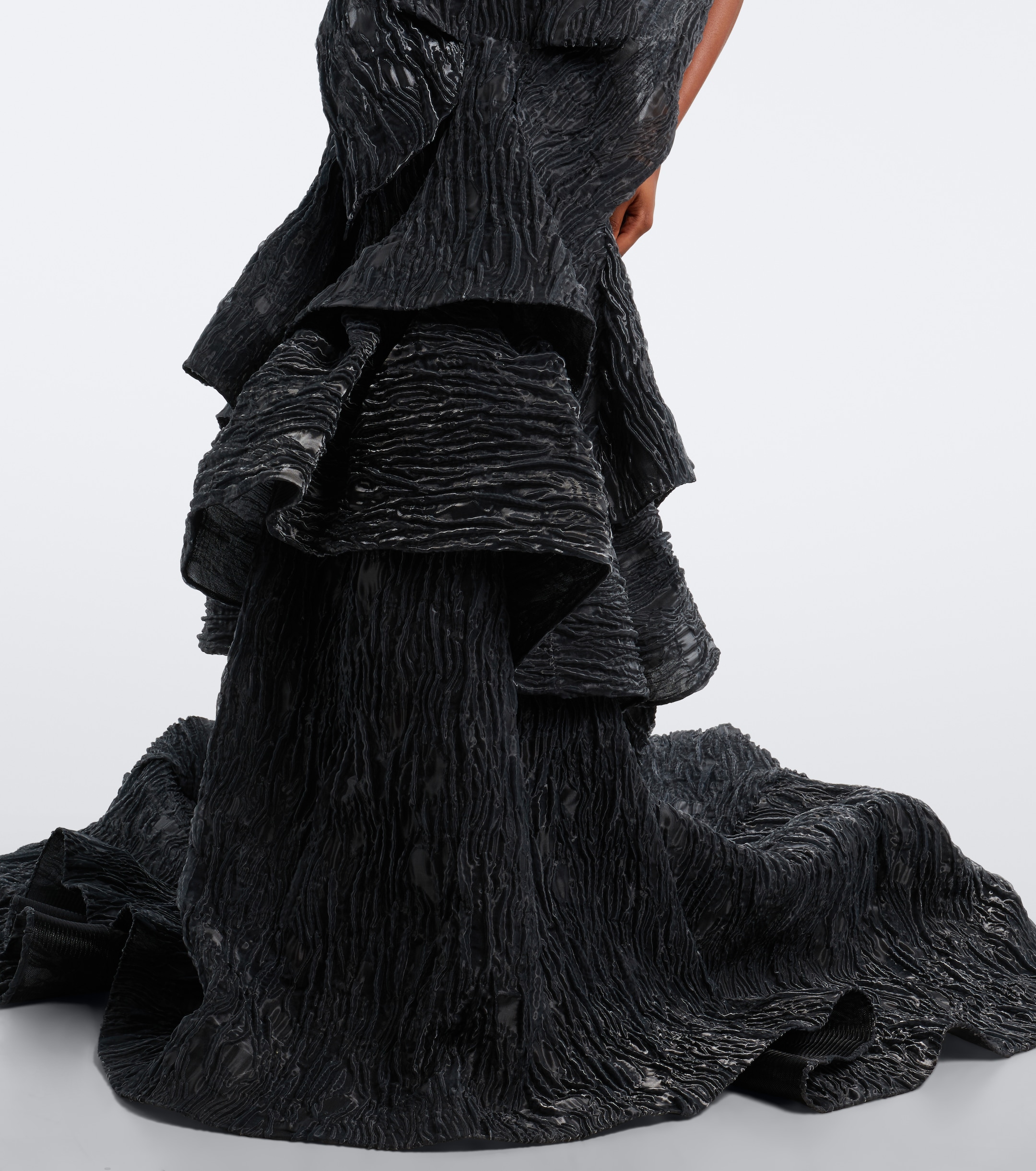 Maticevski Maticevski Friesian tiered cloqué bustier gown