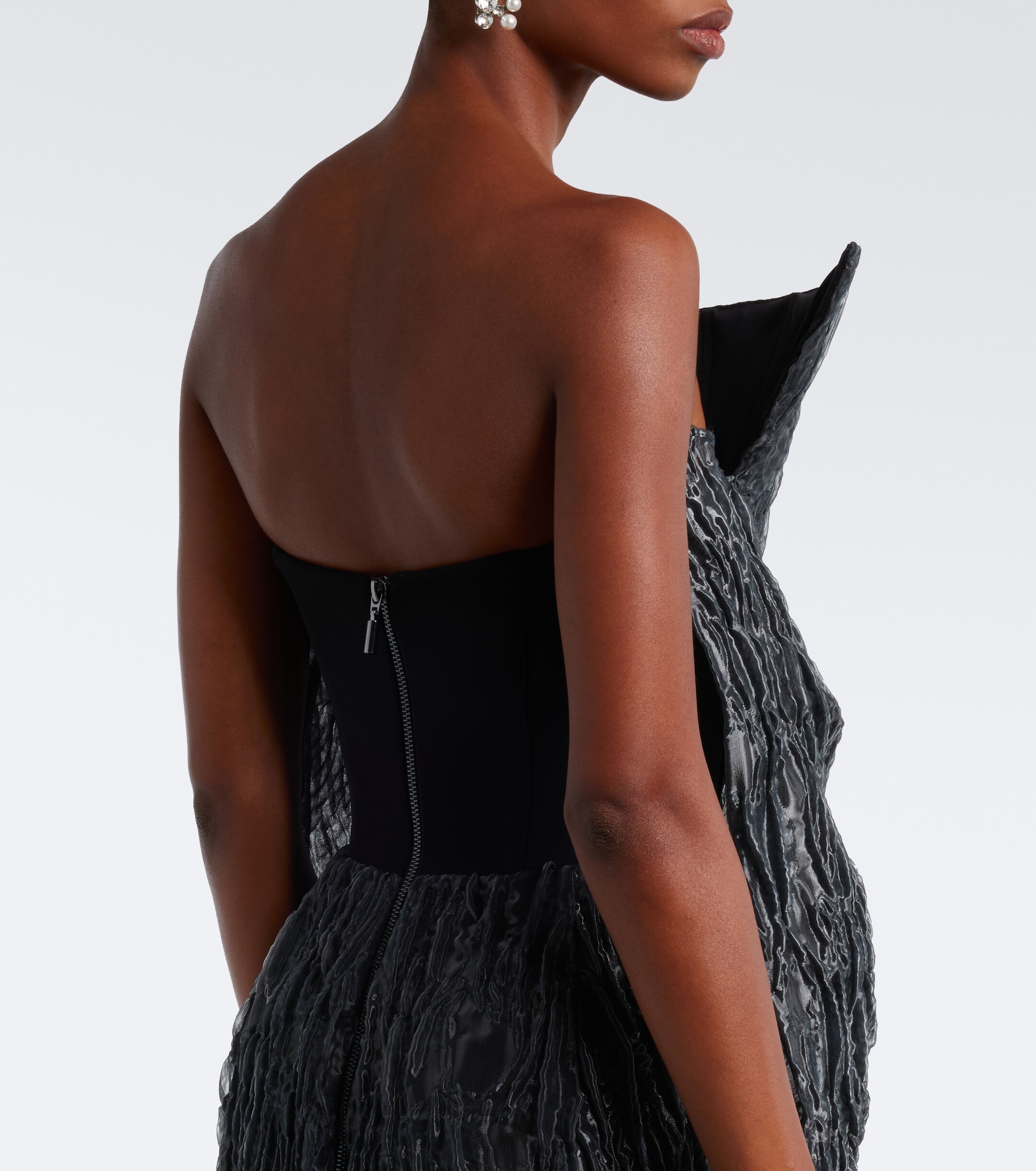 Maticevski Maticevski Friesian tiered cloqué bustier gown