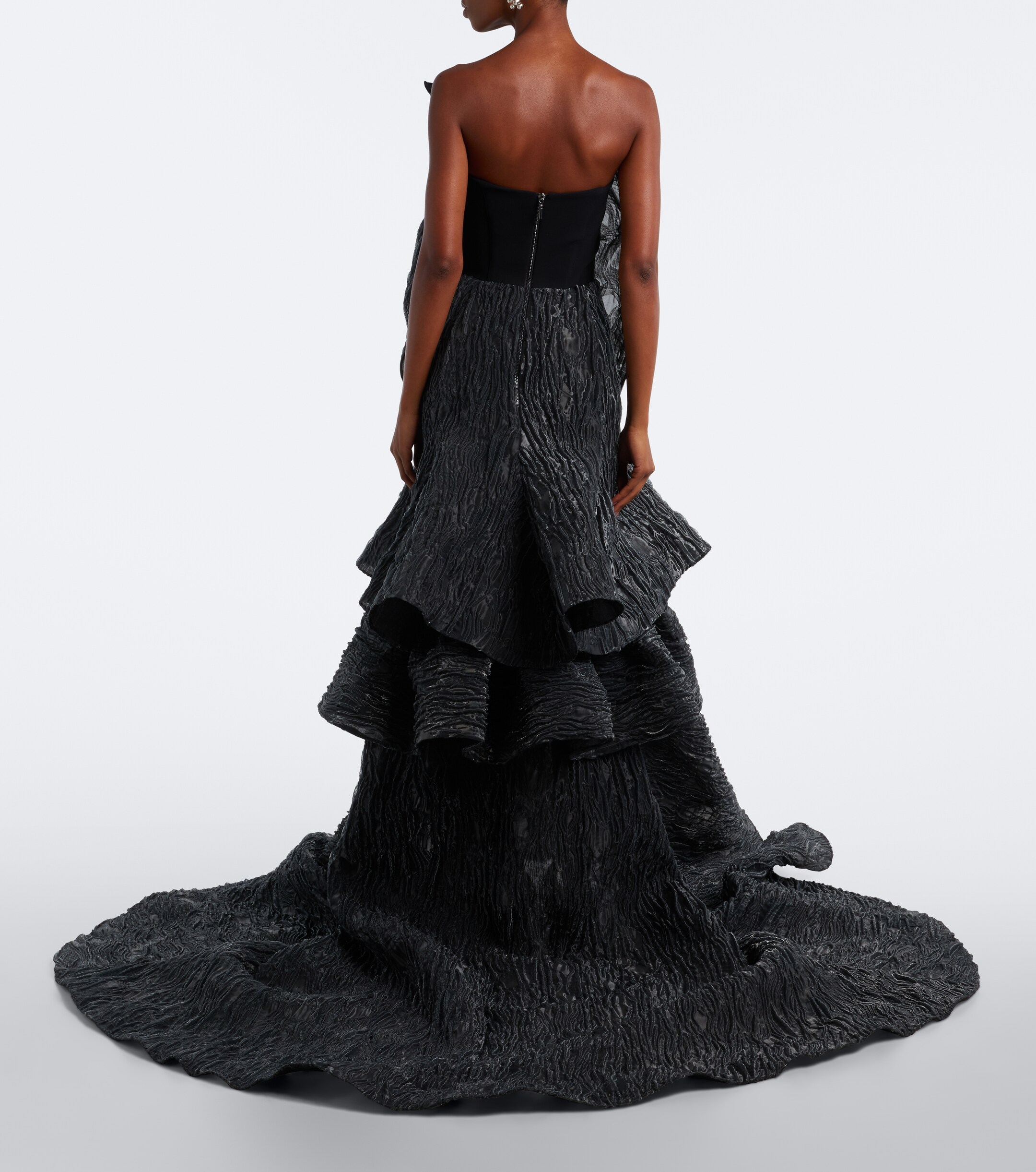 Maticevski Maticevski Friesian tiered cloqué bustier gown