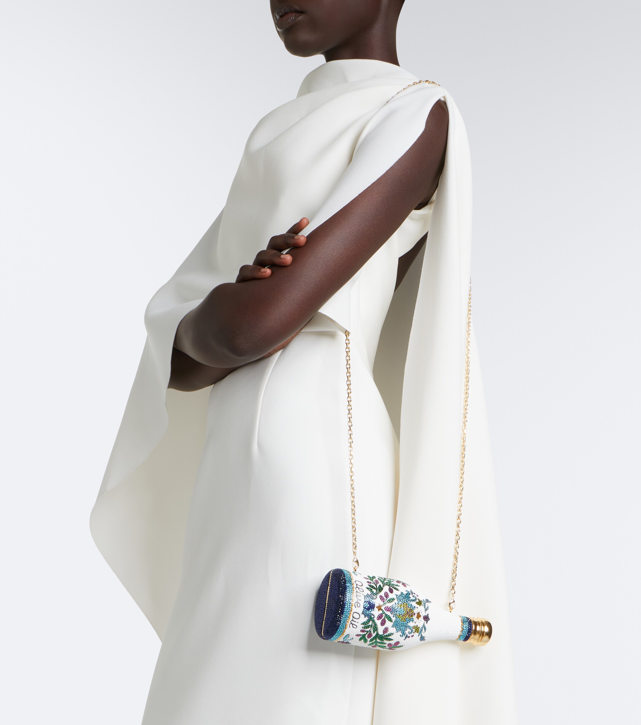 Judith Leiber Couture Bottle Olive Oil embellished clutch thumbnail