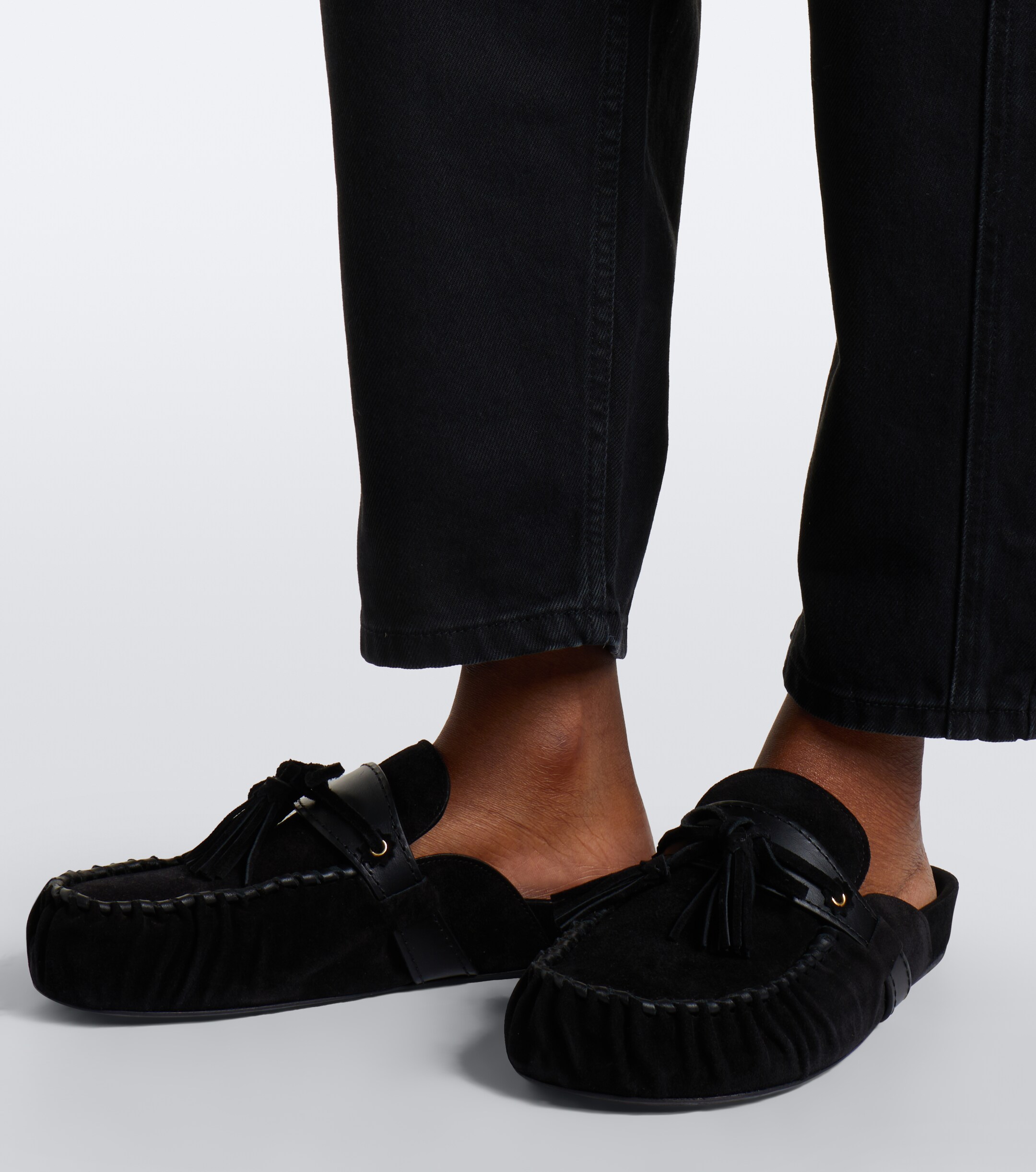 Isabel Marant Isabel Marant Malvin leather-trimmed suede mules