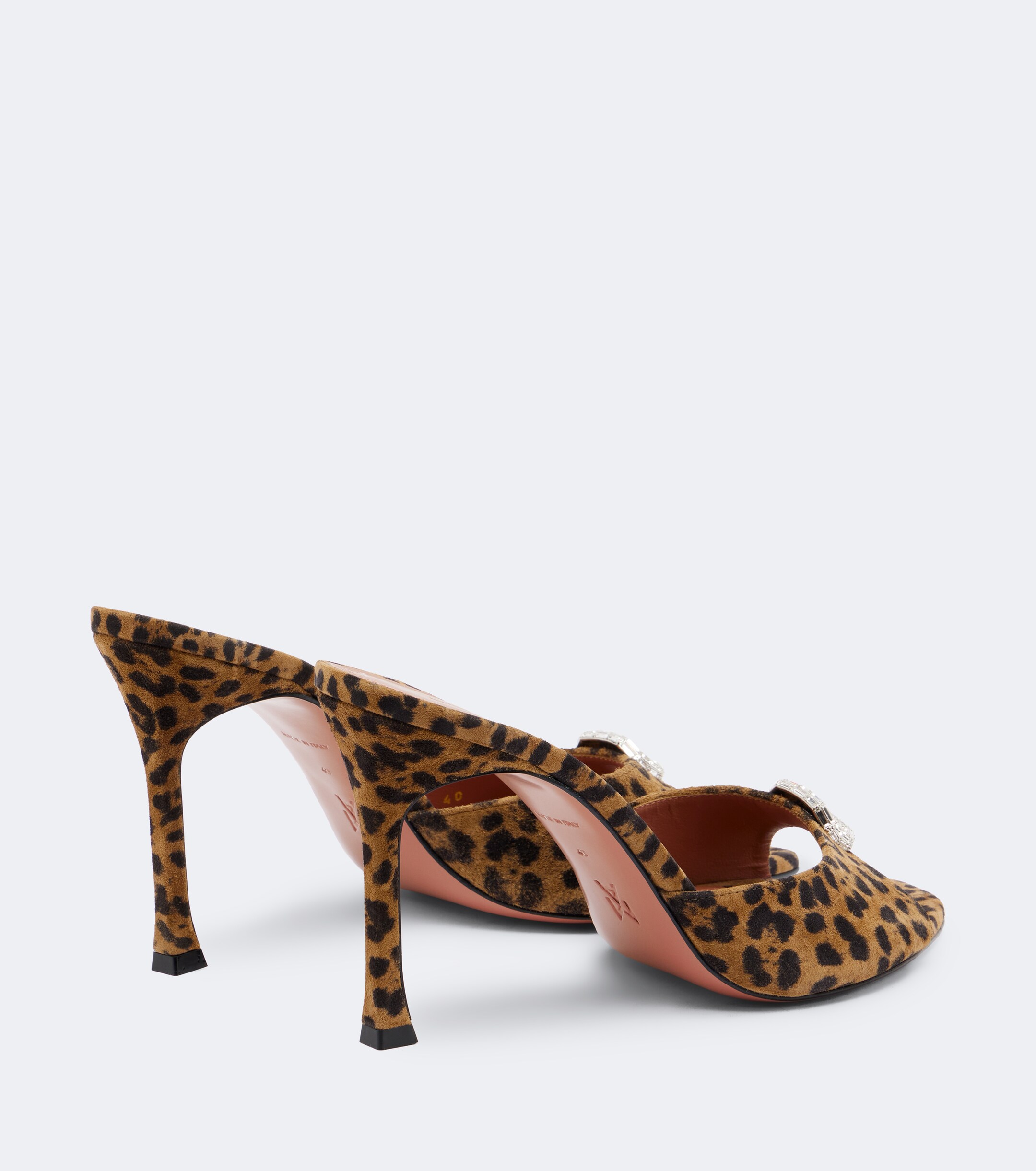AMINA MUADDI Amina Muaddi Mini Camelia leopard-print suede mules