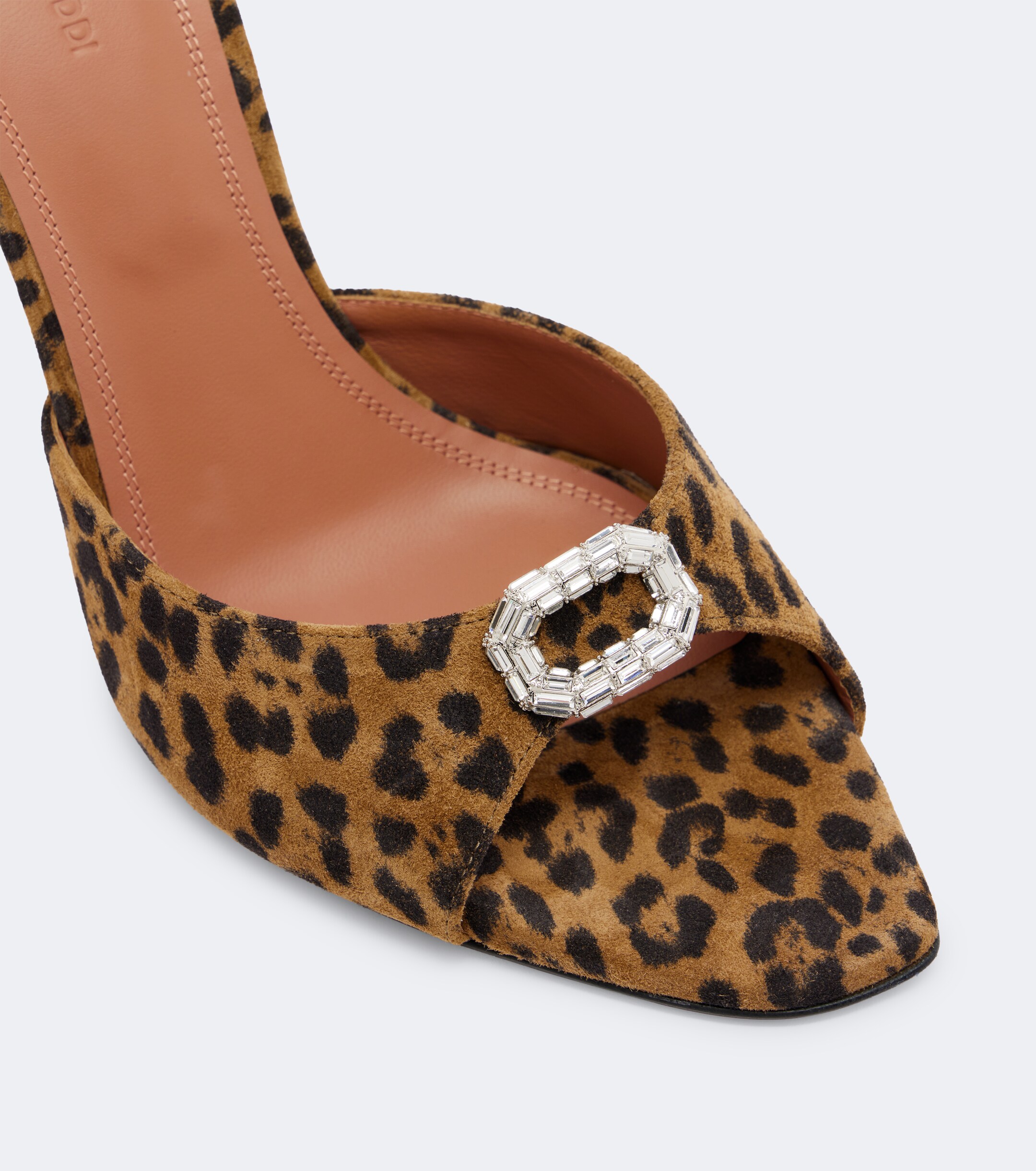 AMINA MUADDI Amina Muaddi Mini Camelia leopard-print suede mules