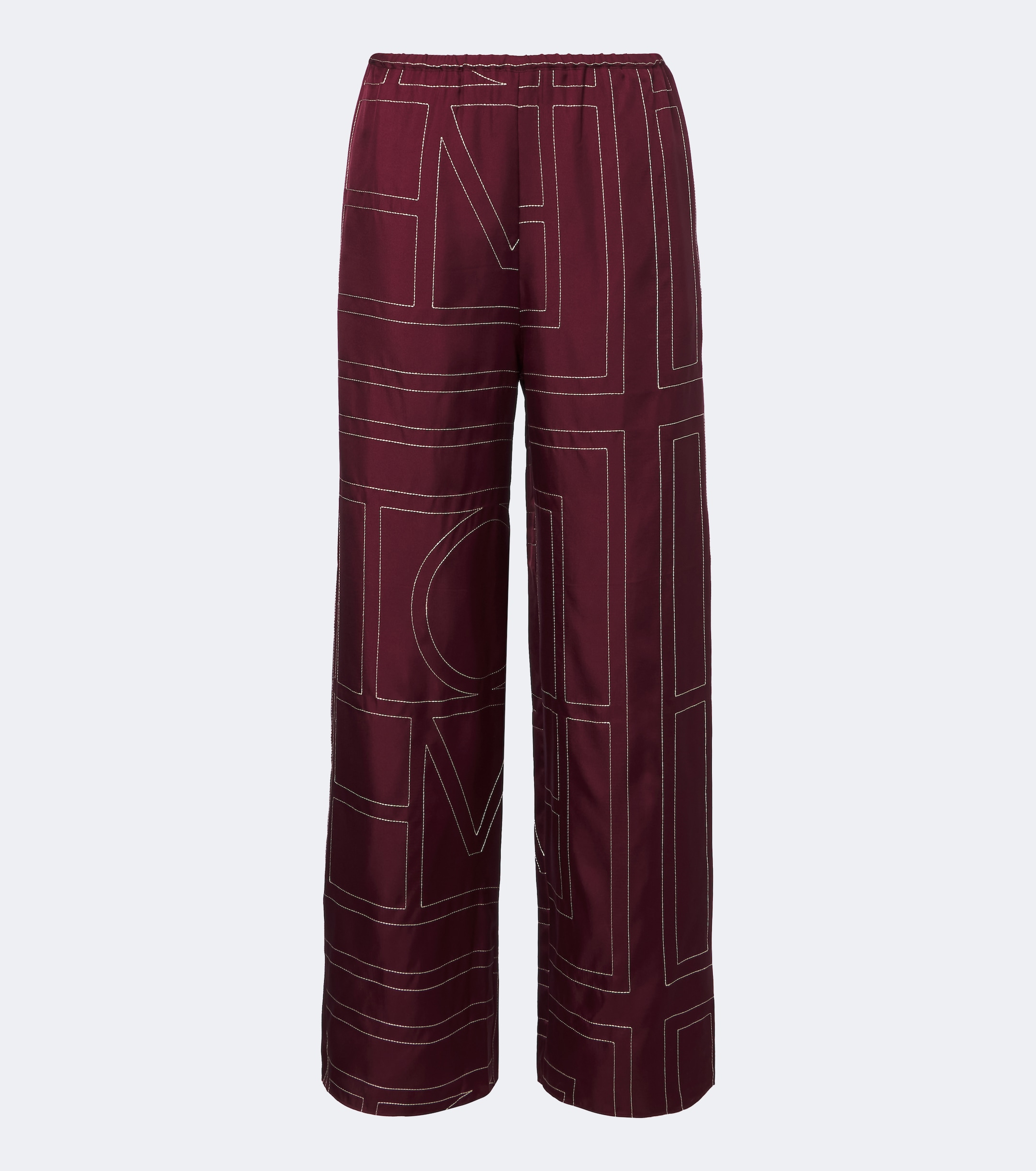 TOTEME Toteme Monogram silk twill wide-leg pants
