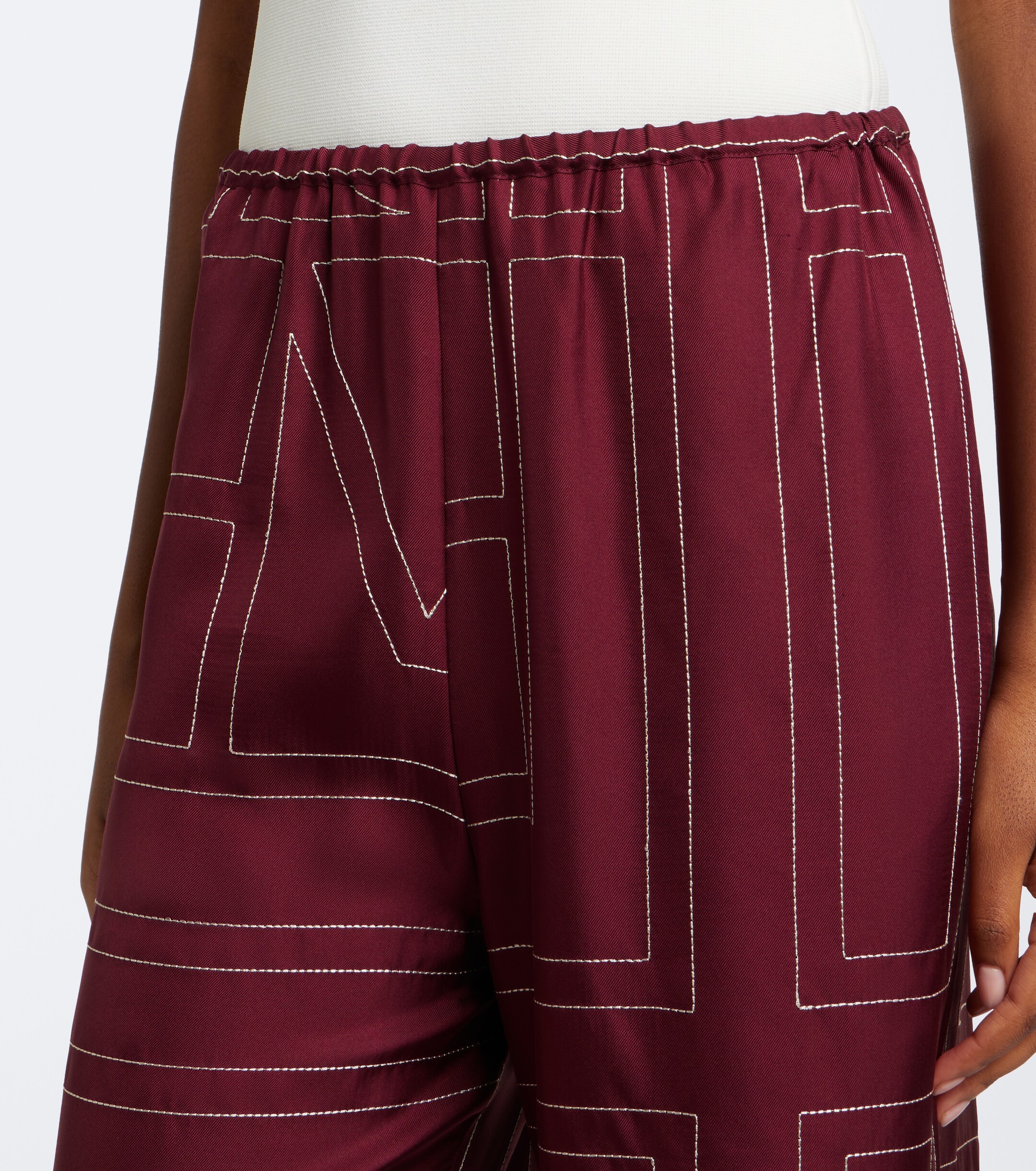 TOTEME Toteme Monogram silk twill wide-leg pants