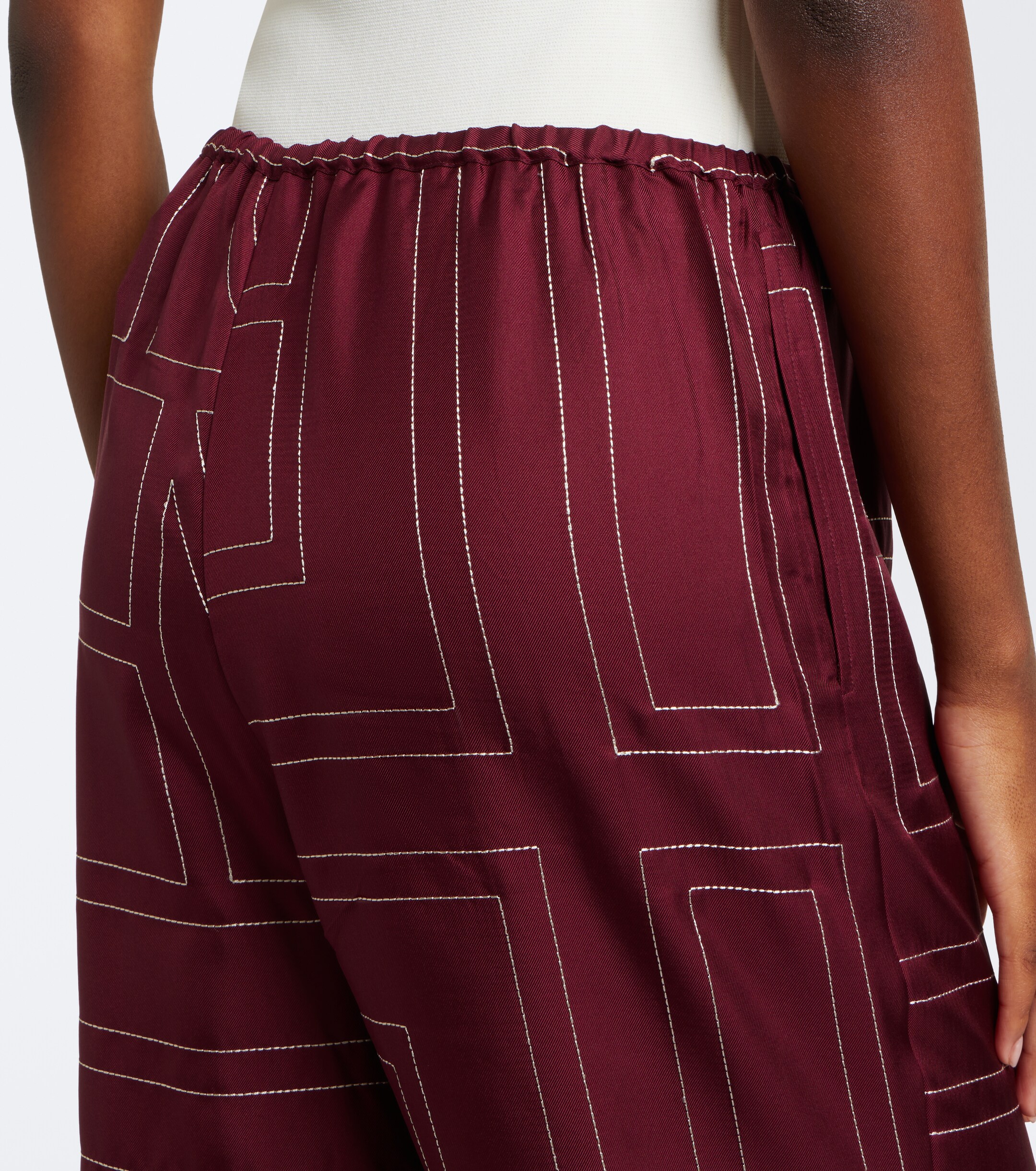 TOTEME Toteme Monogram silk twill wide-leg pants