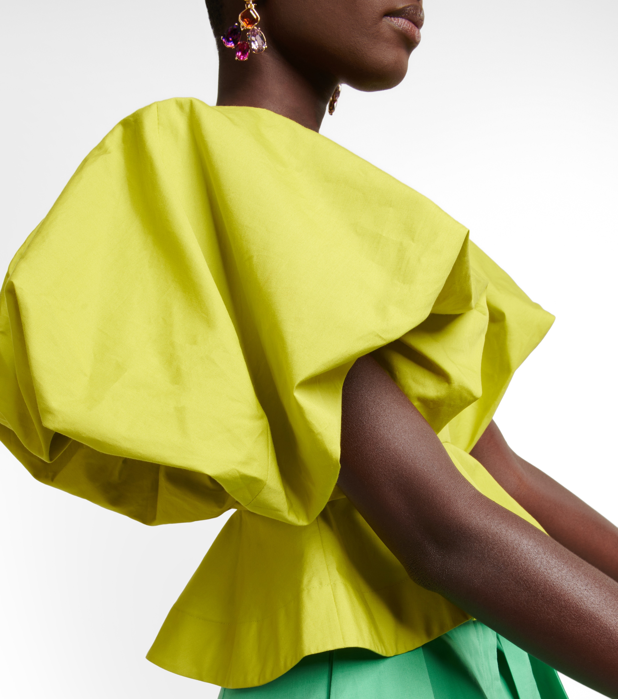 Oscar de la Renta Peplum cotton crop top