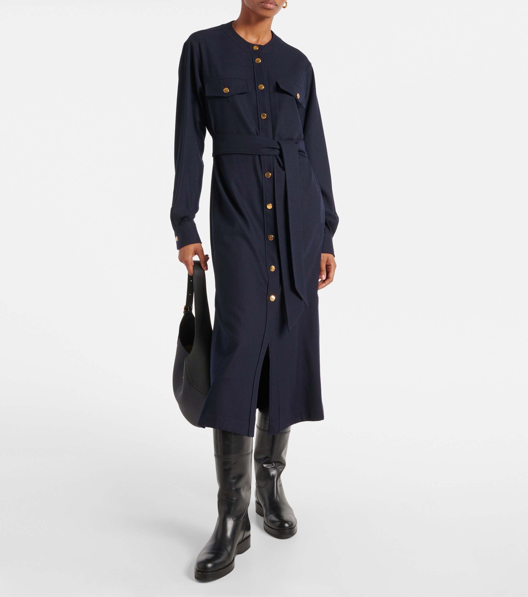Loro Piana Noa wool and cashmere midi dress thumbnail