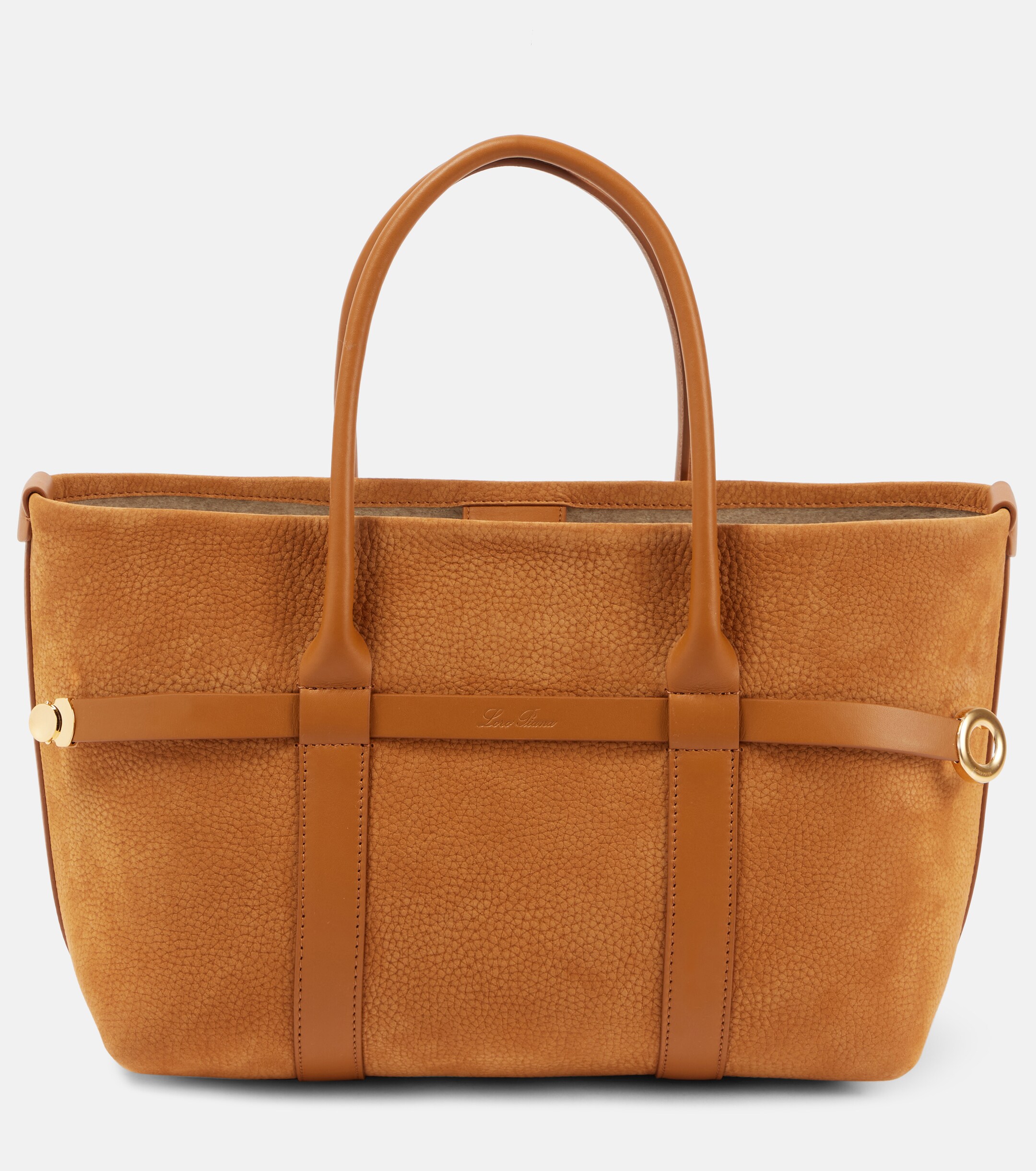 Loro Piana Ghiera Small leather tote bag
