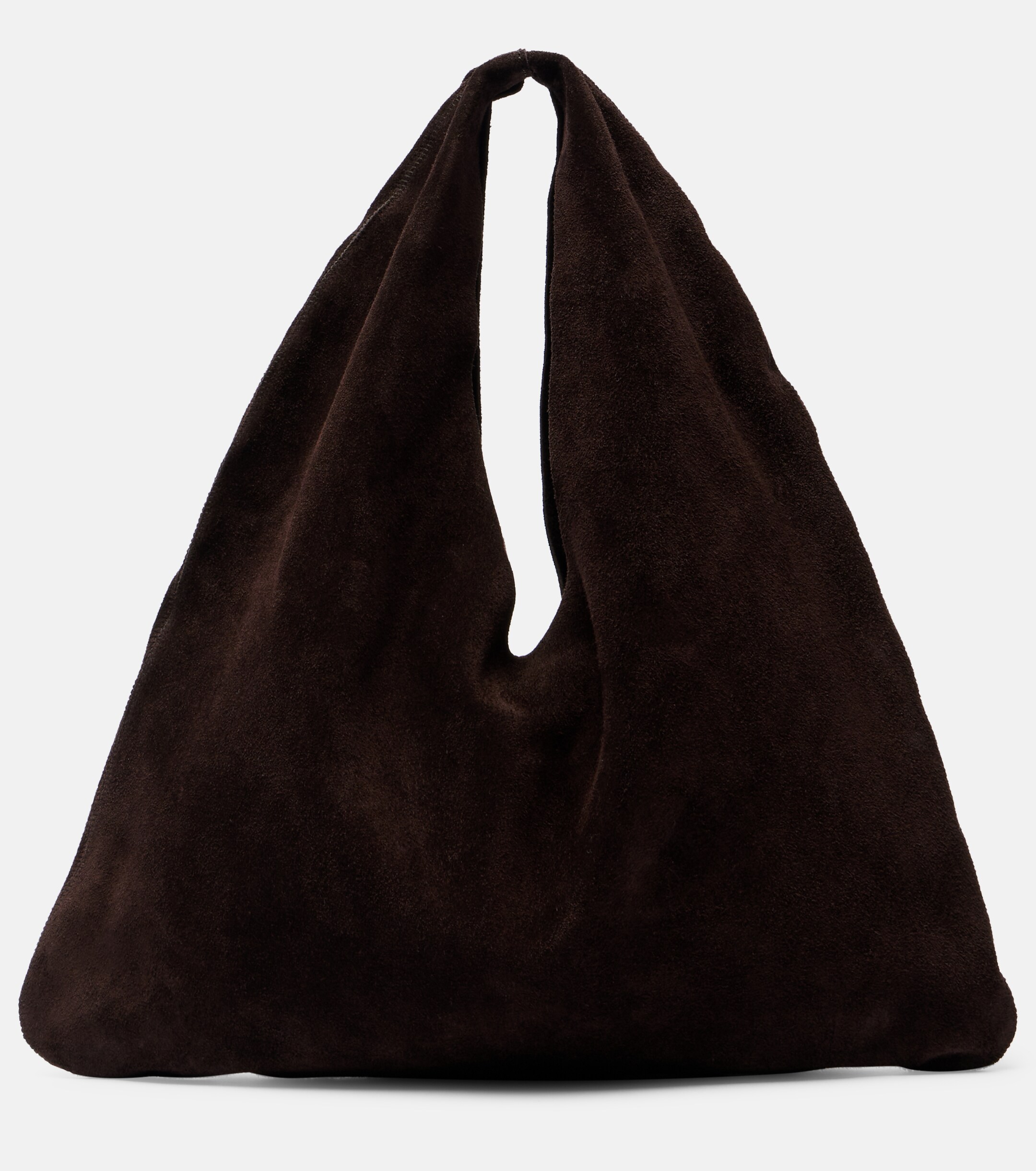 The Row Bindle Small suede top-handle bag