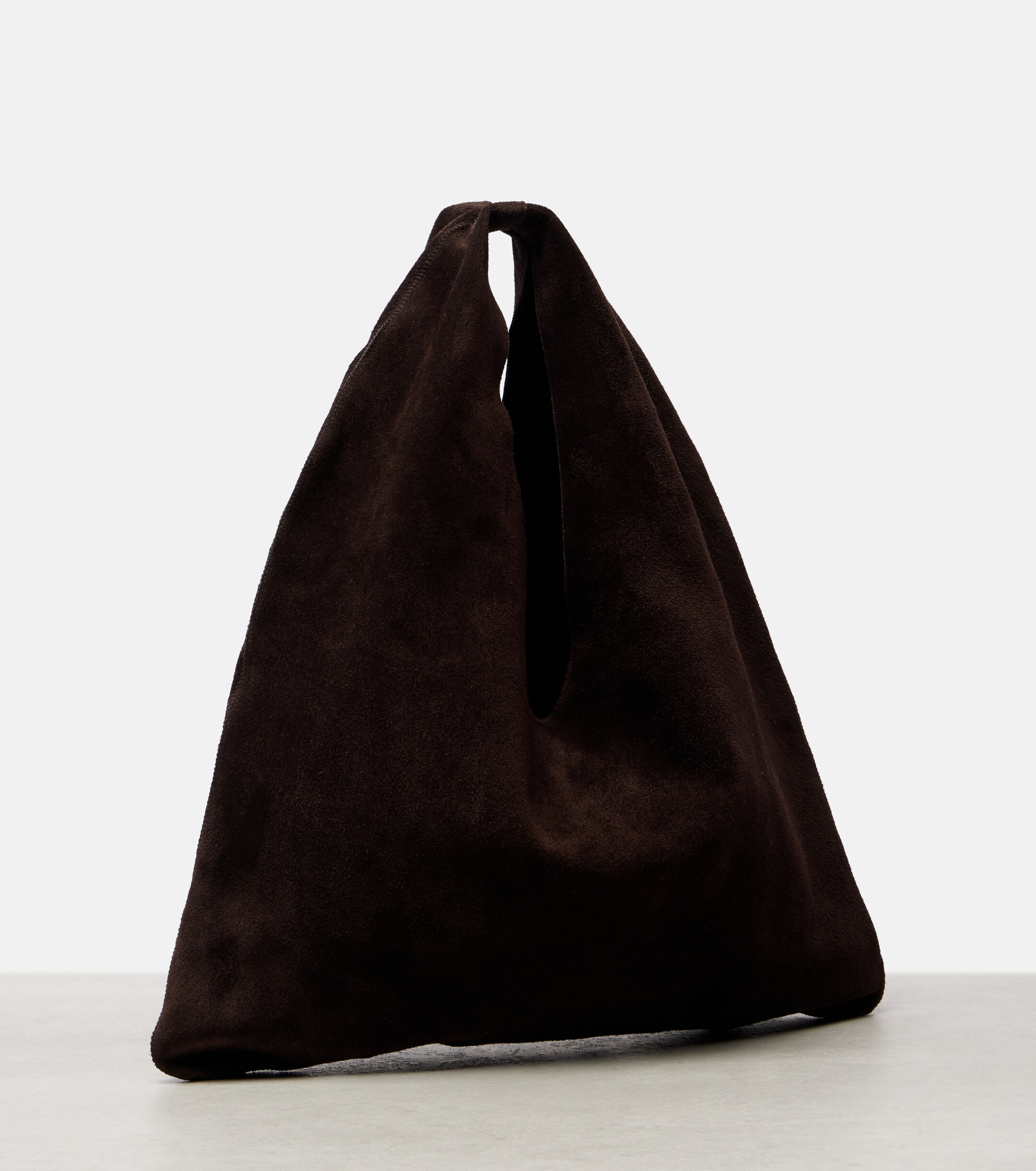 The Row Bindle Small suede top-handle bag