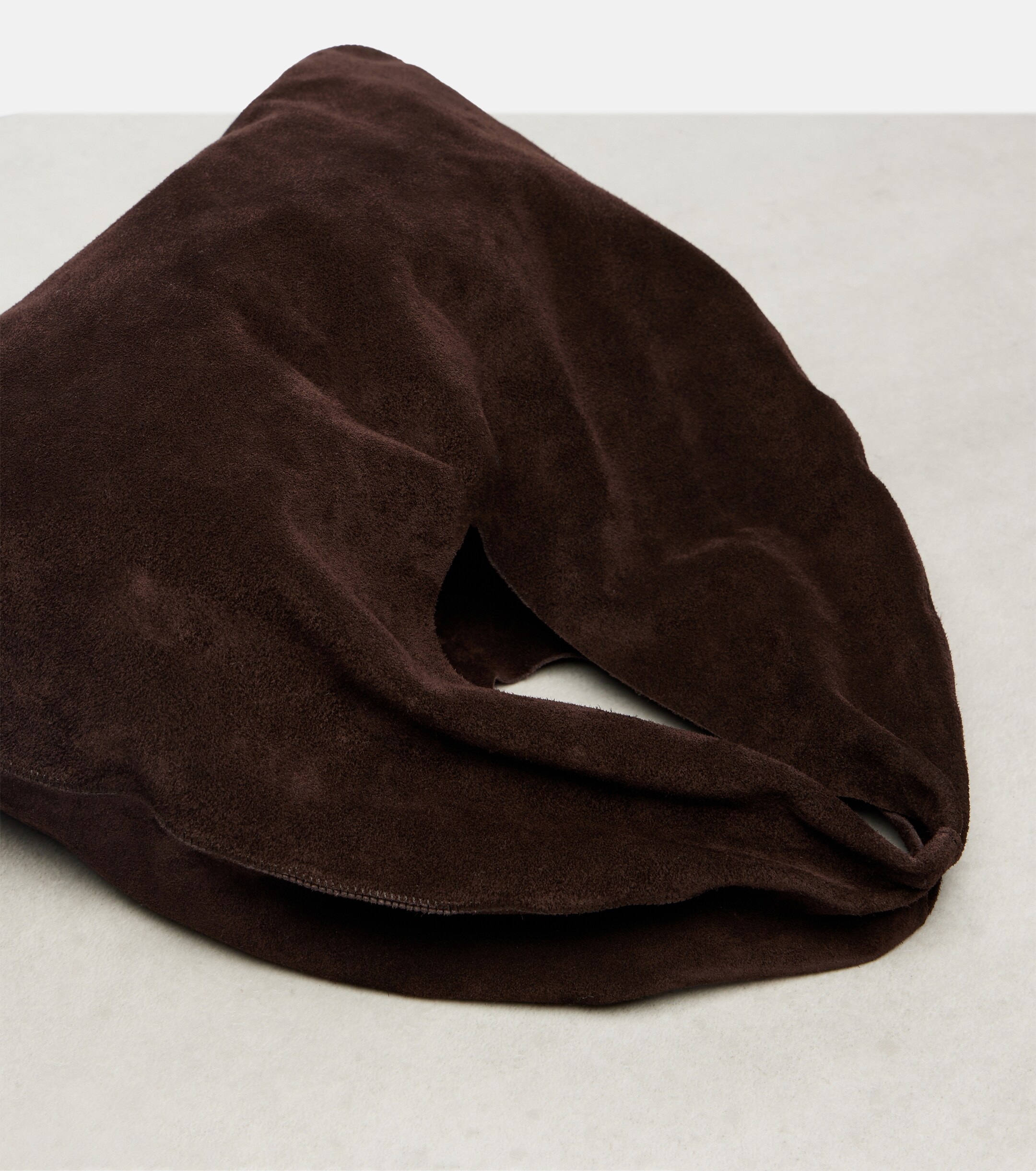 The Row Bindle Small suede top-handle bag