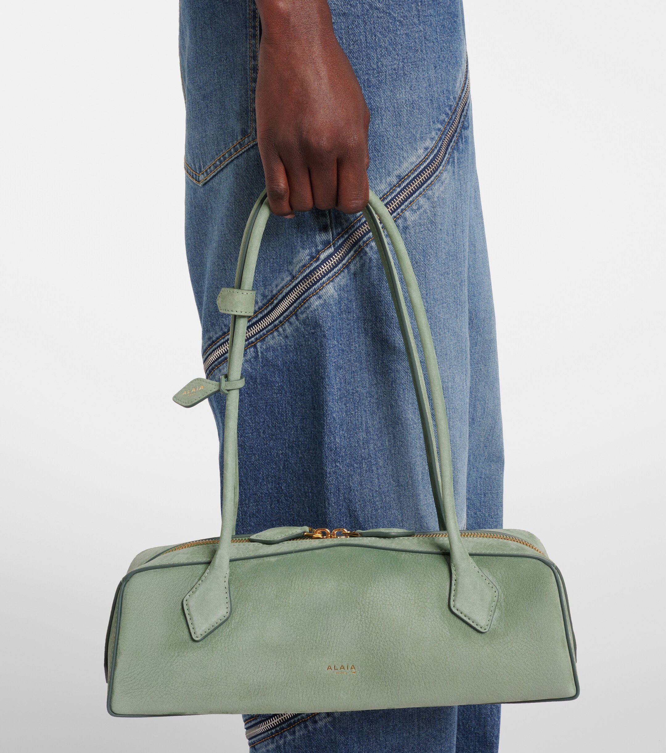 Alaïa Le Teckel Medium suede shoulder bag