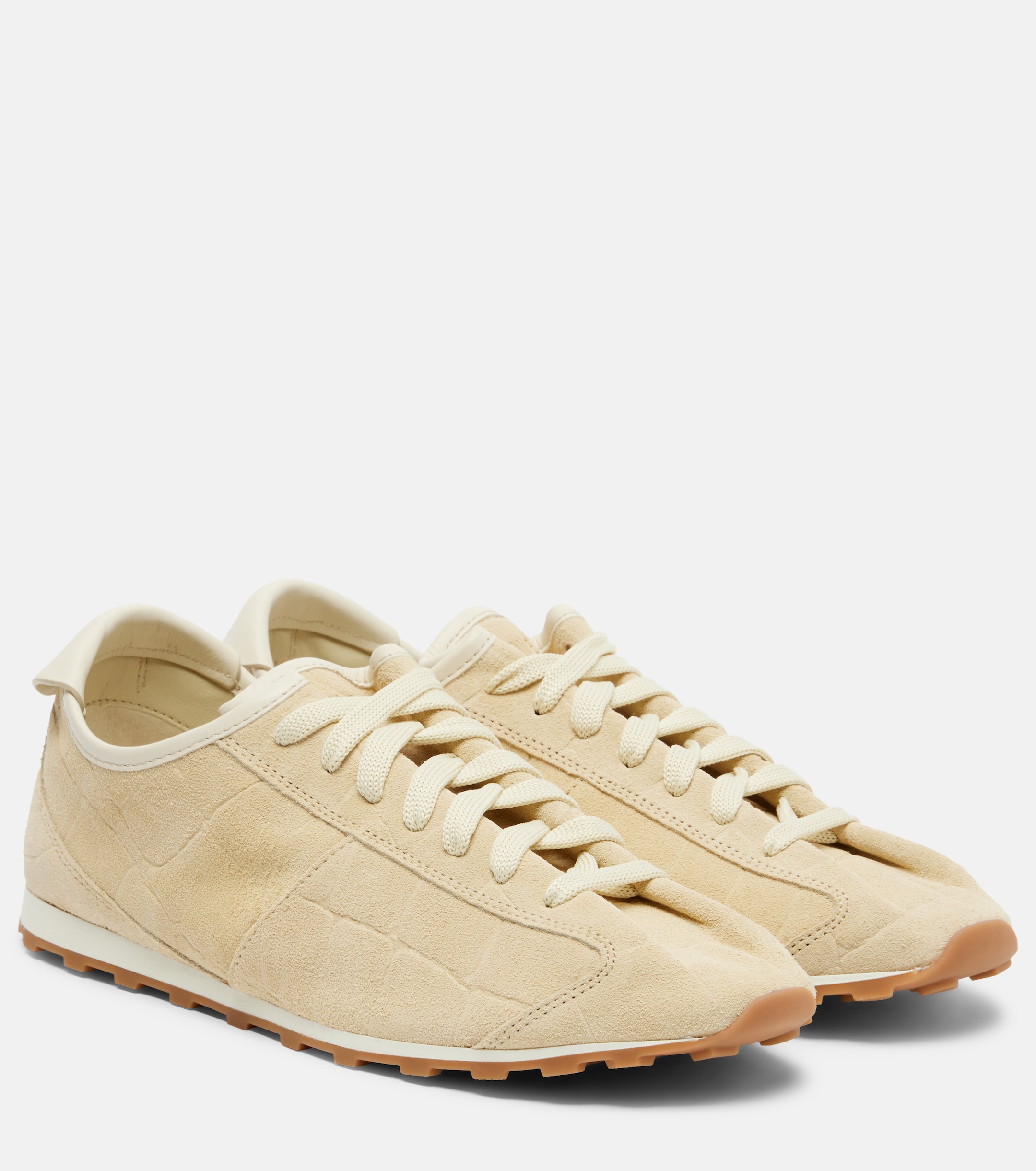 Jacquemus - Tennis croc-effect suede sneakers | Plush