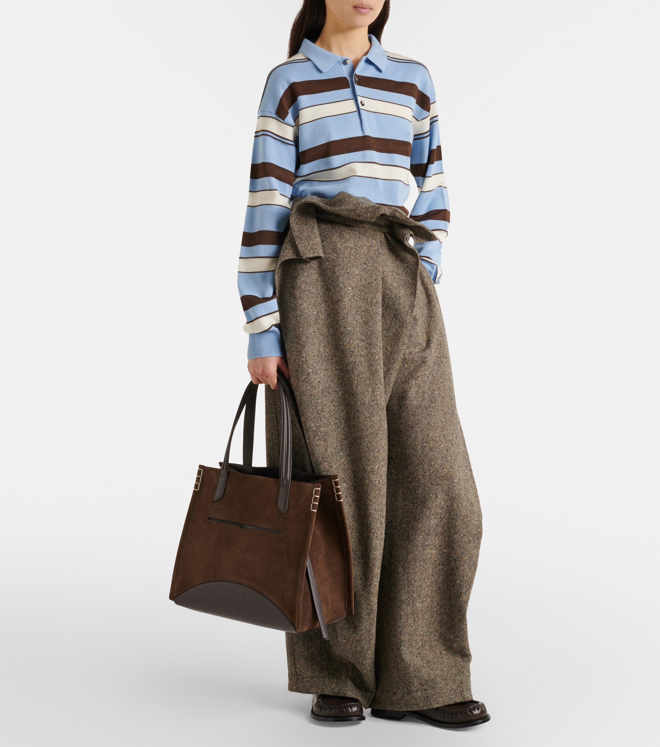 Jw Anderson Loafer Cabas Large suede tote bag