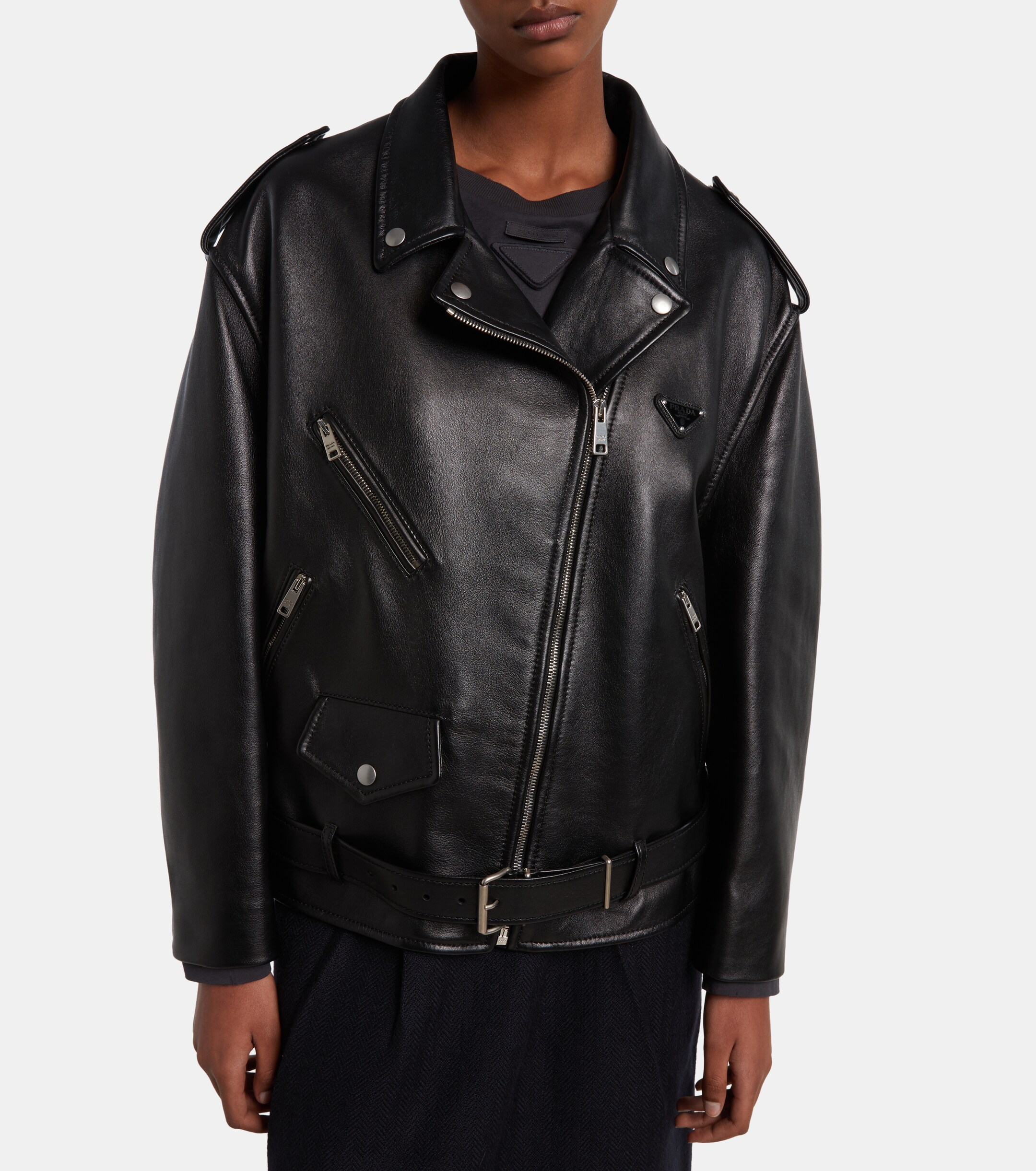 Prada Leather biker jacket thumbnail